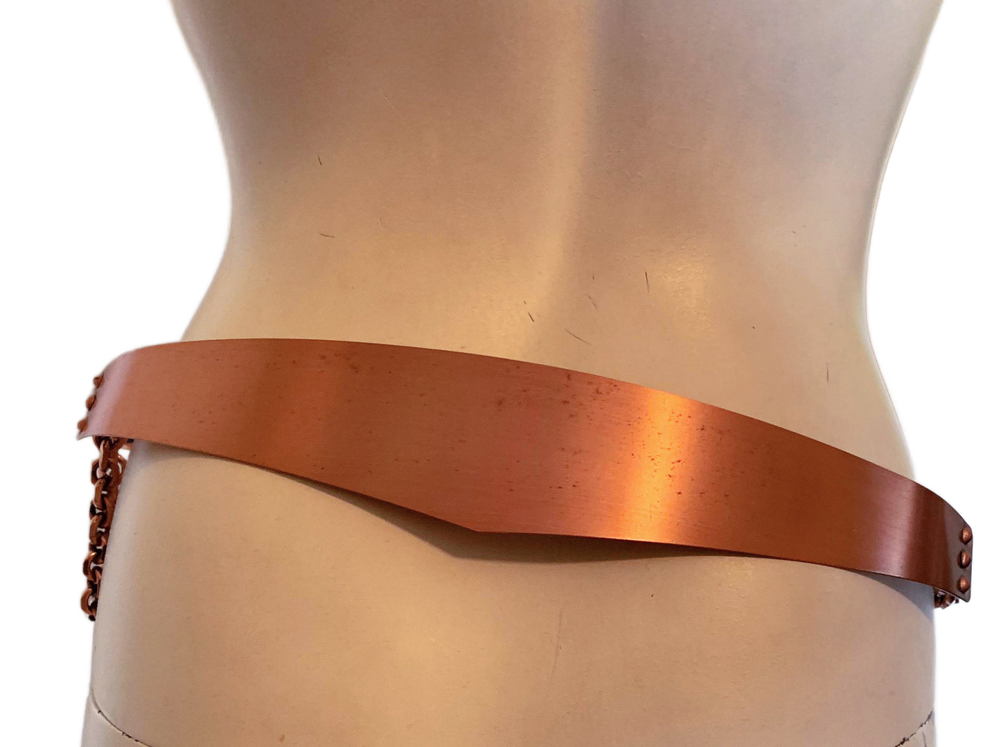 Rare Copper Peaked Front/Back Belt with Chains circa 1940s
