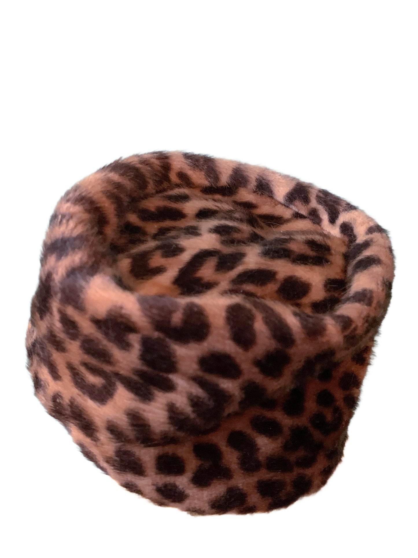 Faux Leopard Print Tall Pillbox Hat and Handbag circa 1960s