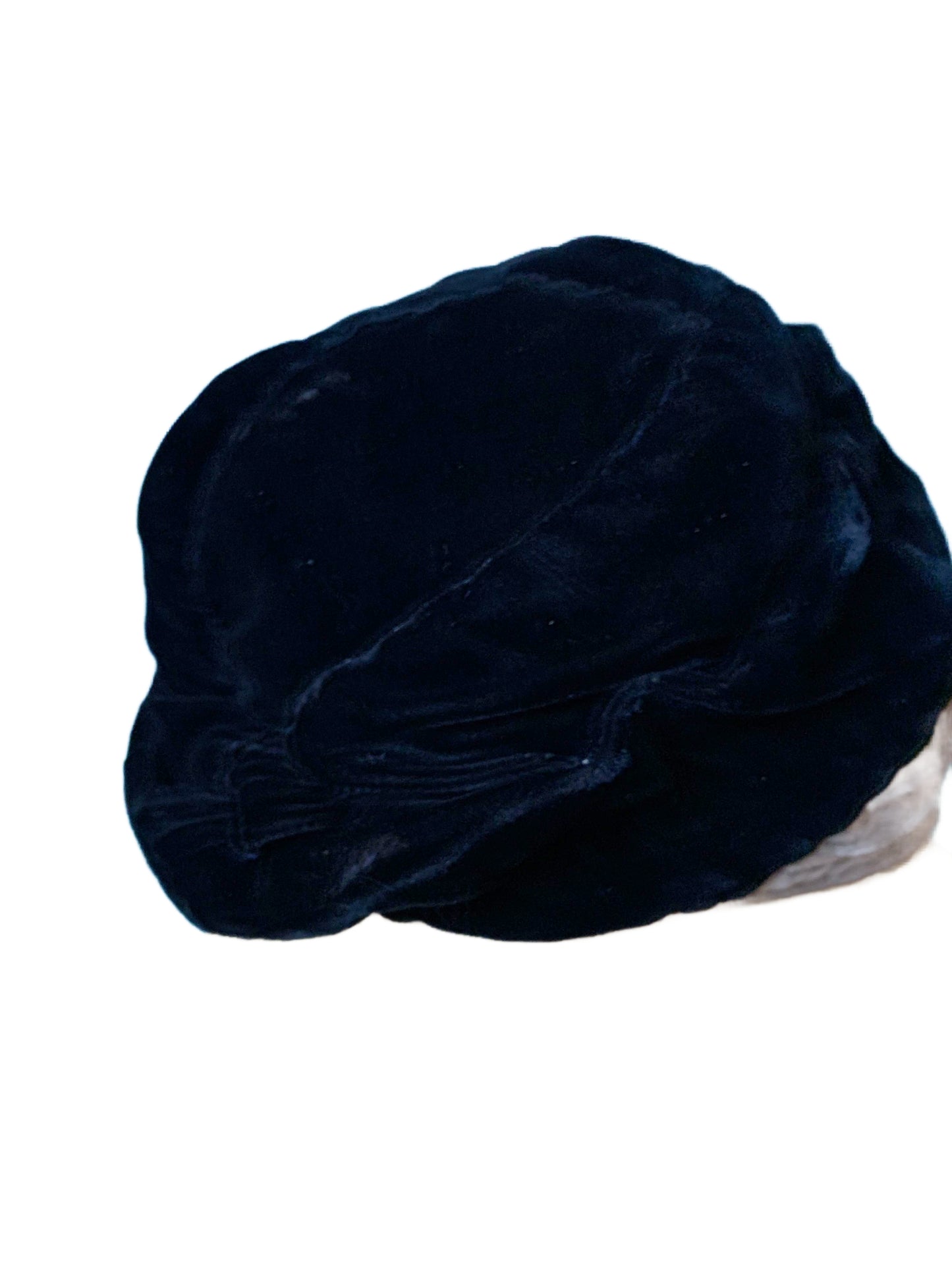 Silk Velvet Black and Golden Tan Close Fit Hat circa 1930s