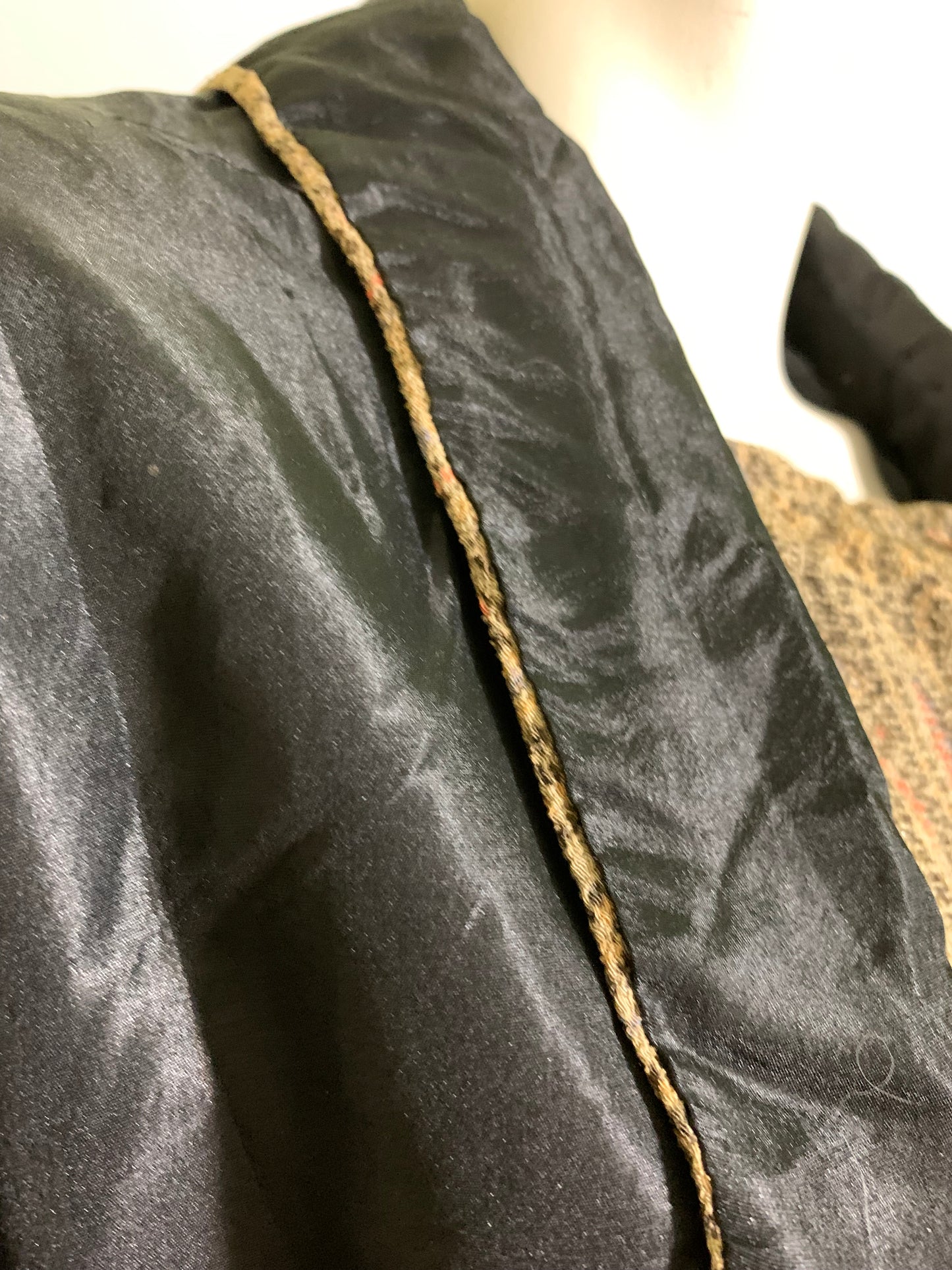 Black Weighted Silk Dress with Arts and Crafts Details circa 1910s