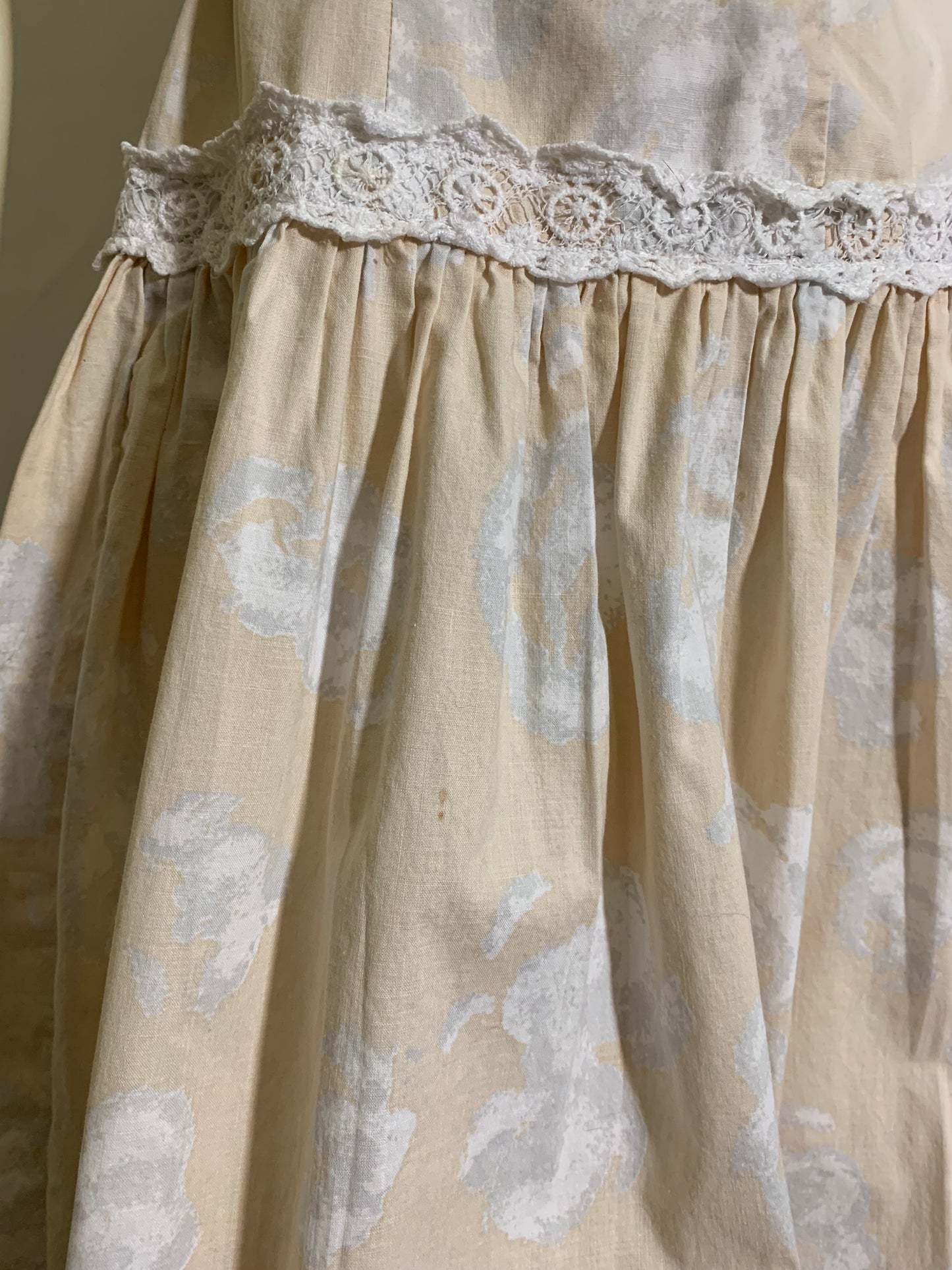 Breezy Summer Sky Cloud Print Dropped Waist Dress circa 1960s