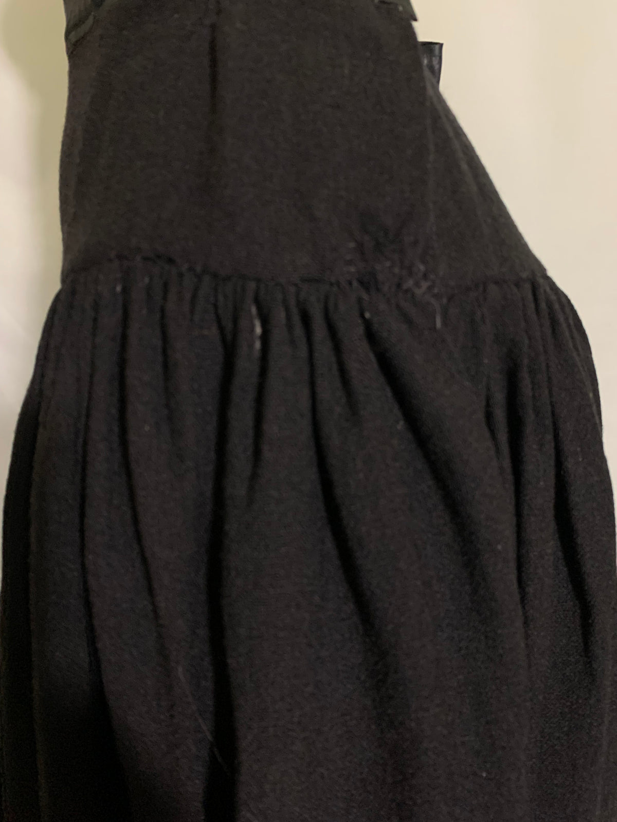 Black and Grey Wool Striped Hem circa 1910s