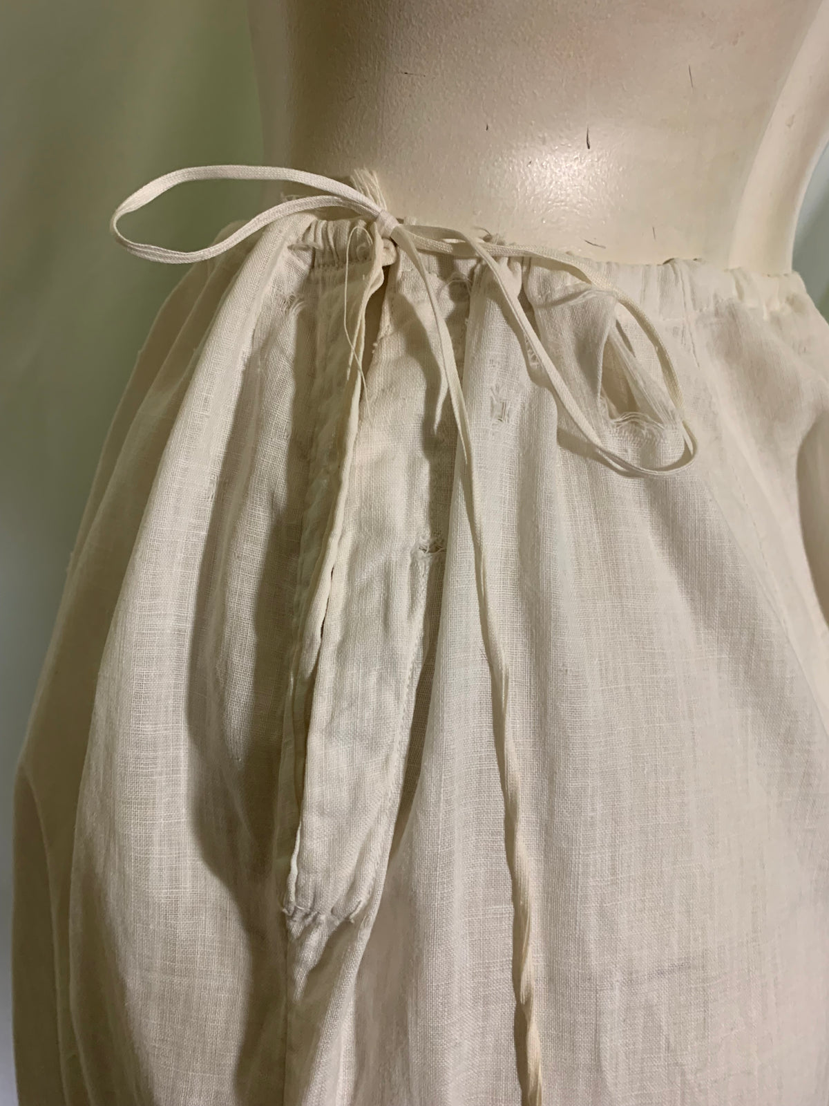 White Cotton Petticoat with Embroidery and Lace Skirt circa 1890s