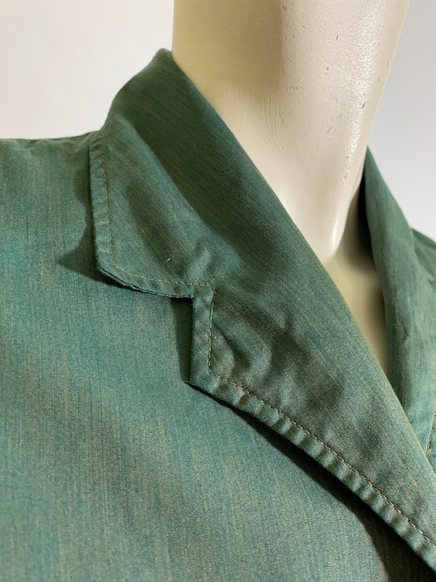 Shot Silk Iridescent Green Shirtwaist Dress circa 1960s