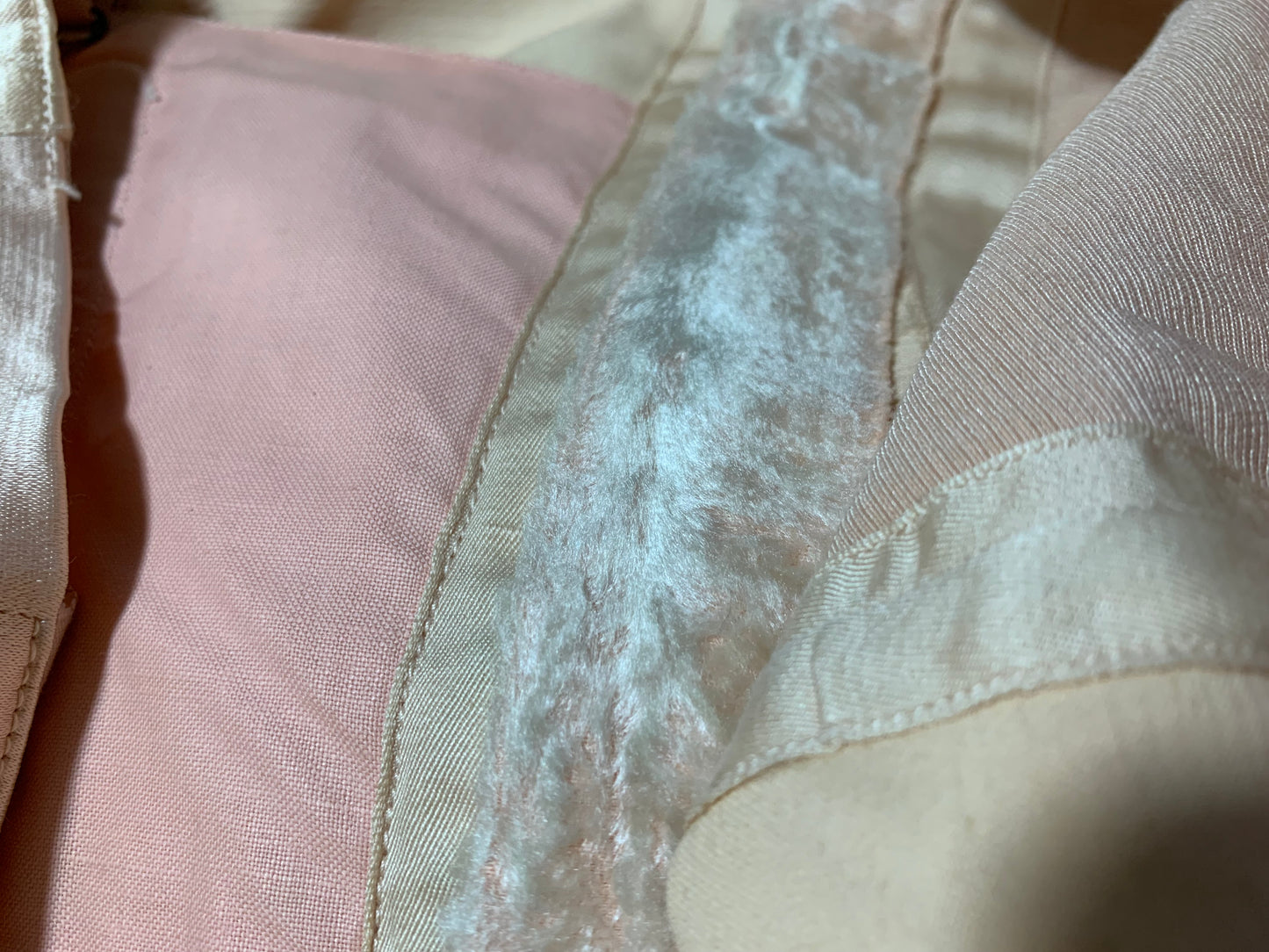 Art Deco Embroidered Soft Peach Side Hook Girdle with Garter Hooks circa 1930s