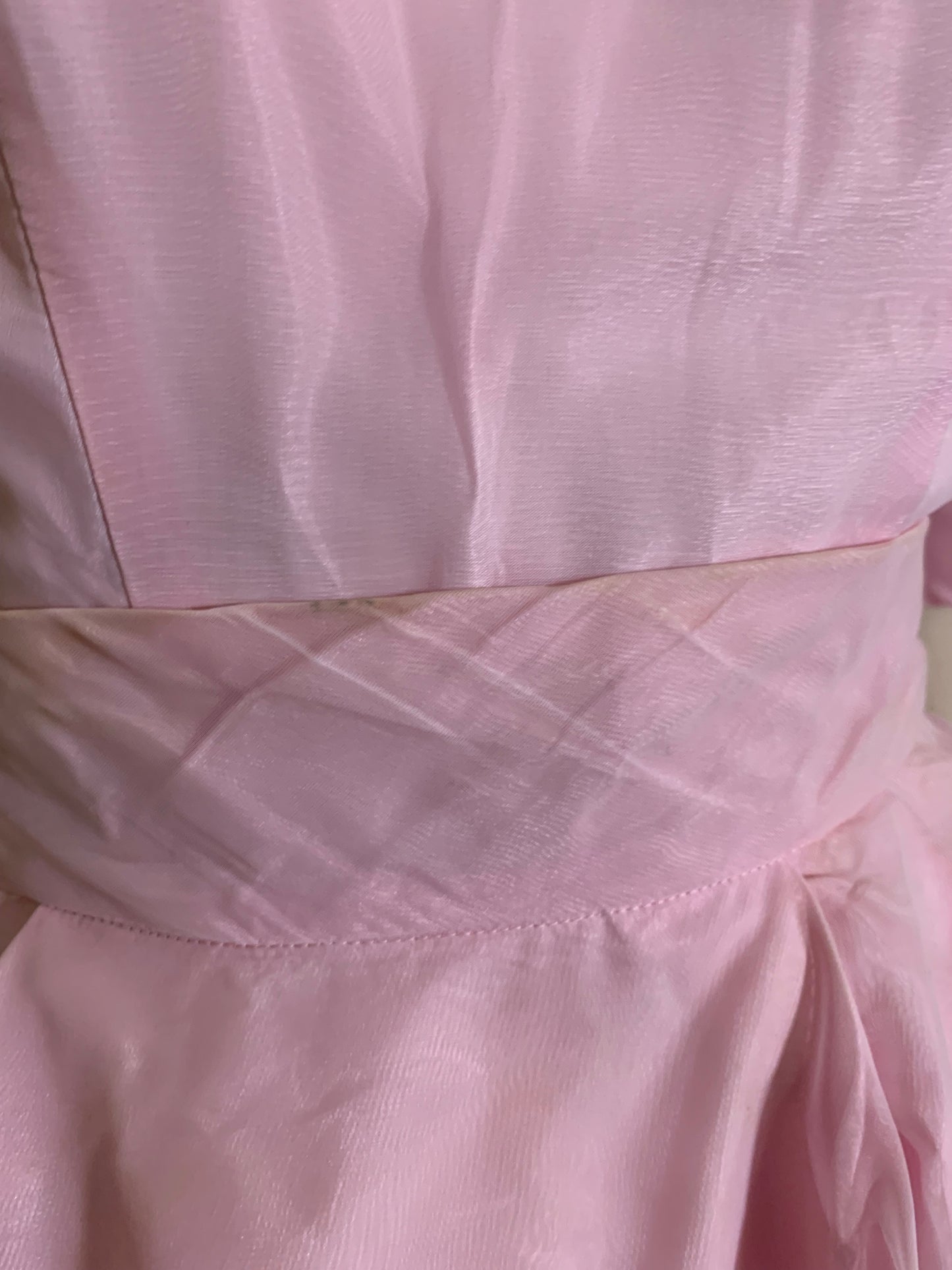 Baby Pink Cocktail Dress with Overskirt and Bow Dress circa 1960s