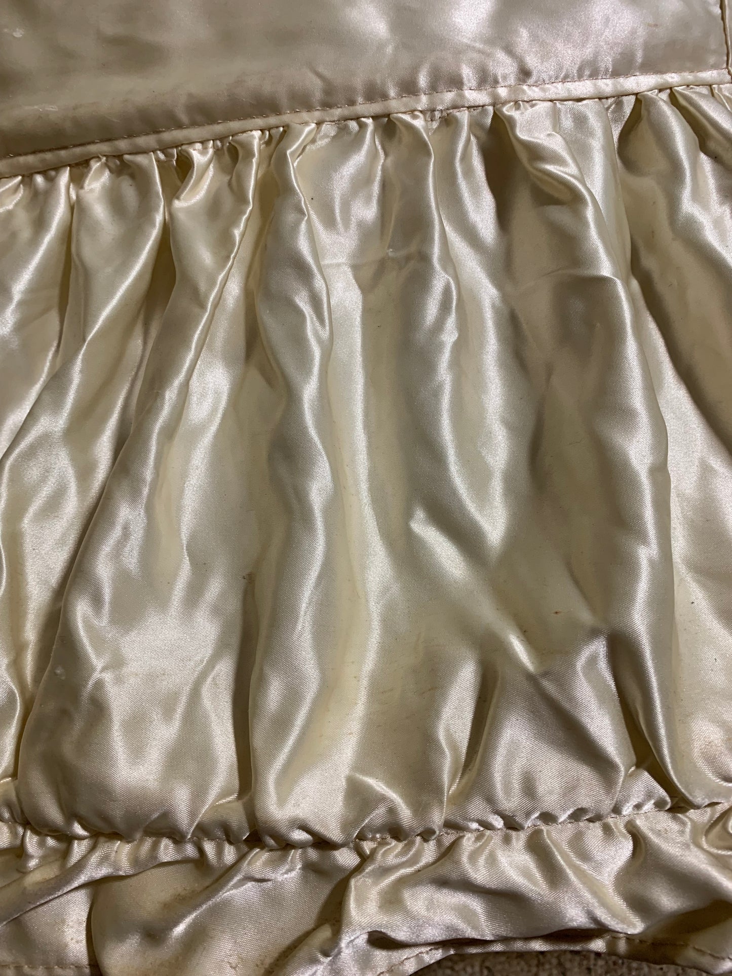 Ivory Slipper Satin Hoop Hem Crinoline circa 1940s