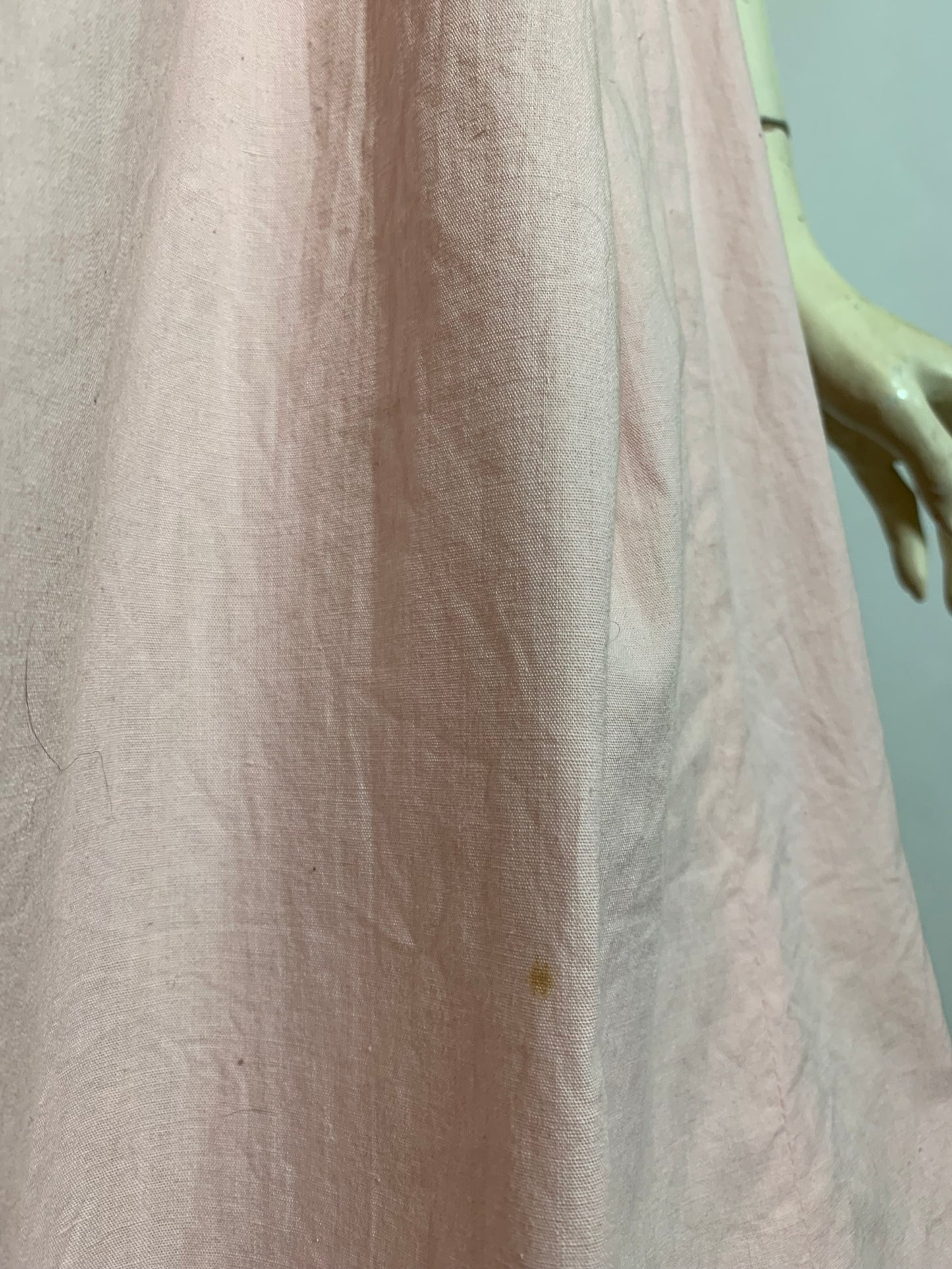 Sweet Pink Cotton Maternity Sun Dress Adjustable Waist circa 1940s