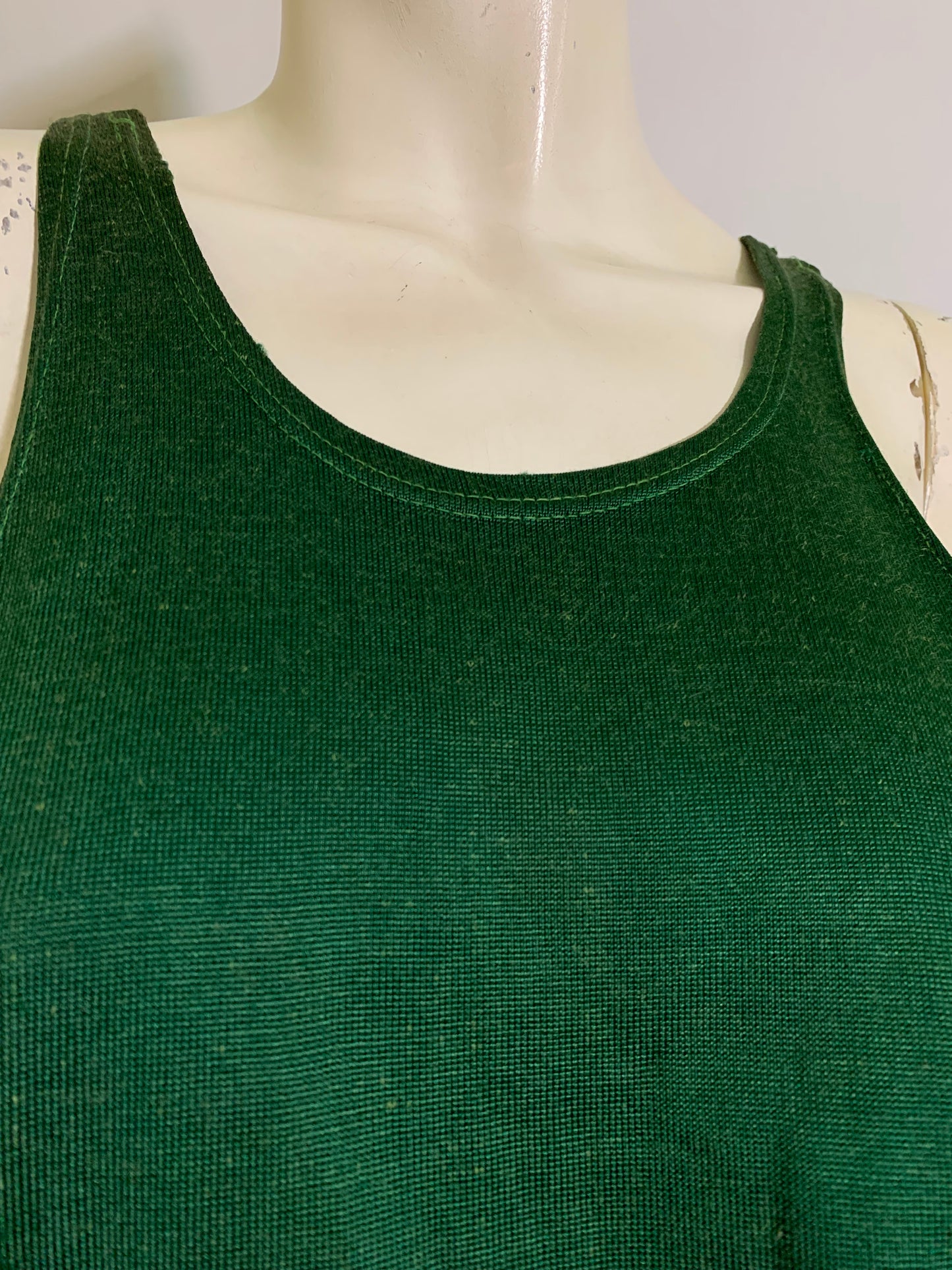 Deep Green Johnstown Gym Shirt Tank Top circa 1930s