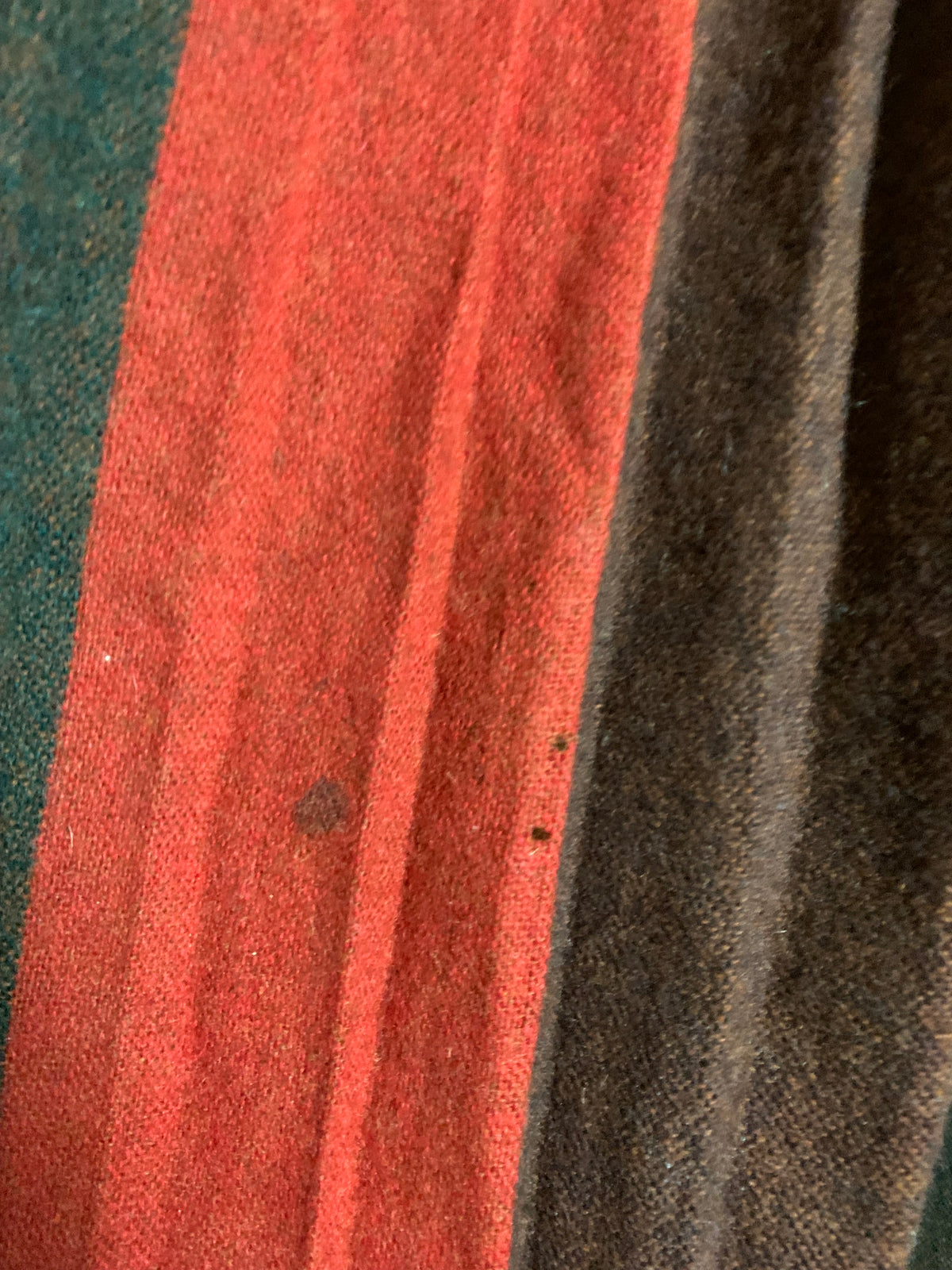 Fall Colors Vertical Striped Wool Pleated Skirt circa 1940s