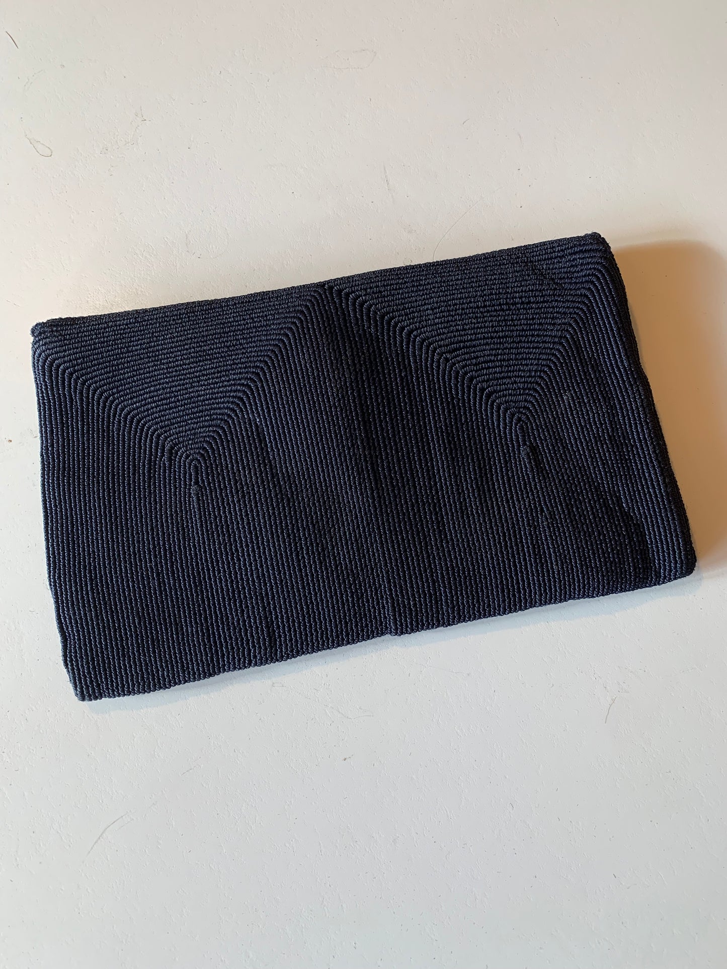 Small Blue Cordé Envelope Clutch Handbag circa 1940s