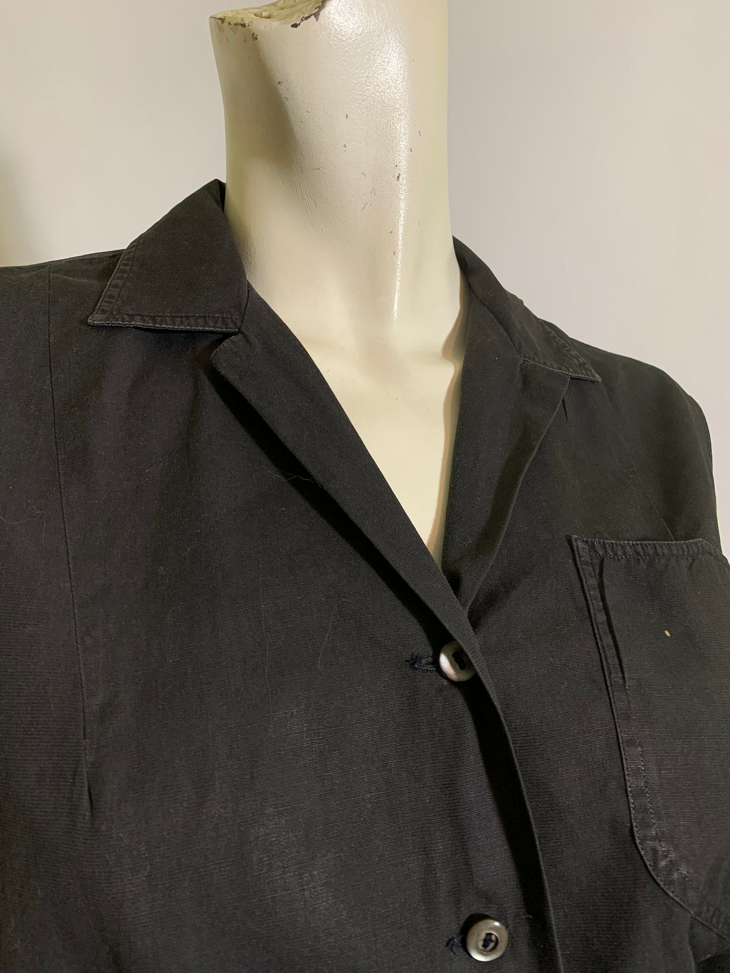 Black Sleeveless Cotton Blouse circa 1960s