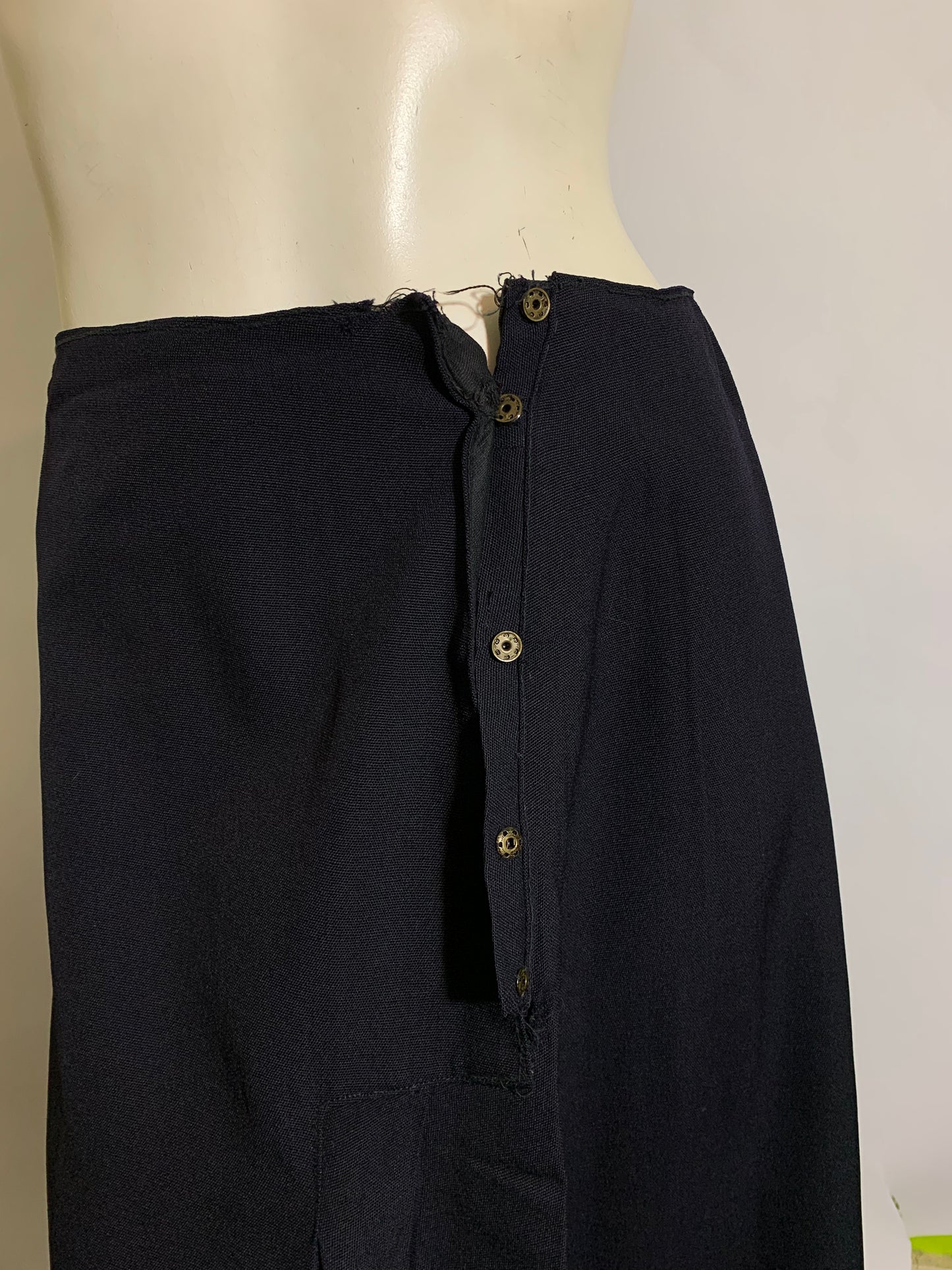Votes for Women! Deep Blue Wool 2 Pc Walking Suit Dress with Velvet and Silk Accents circa 1910s