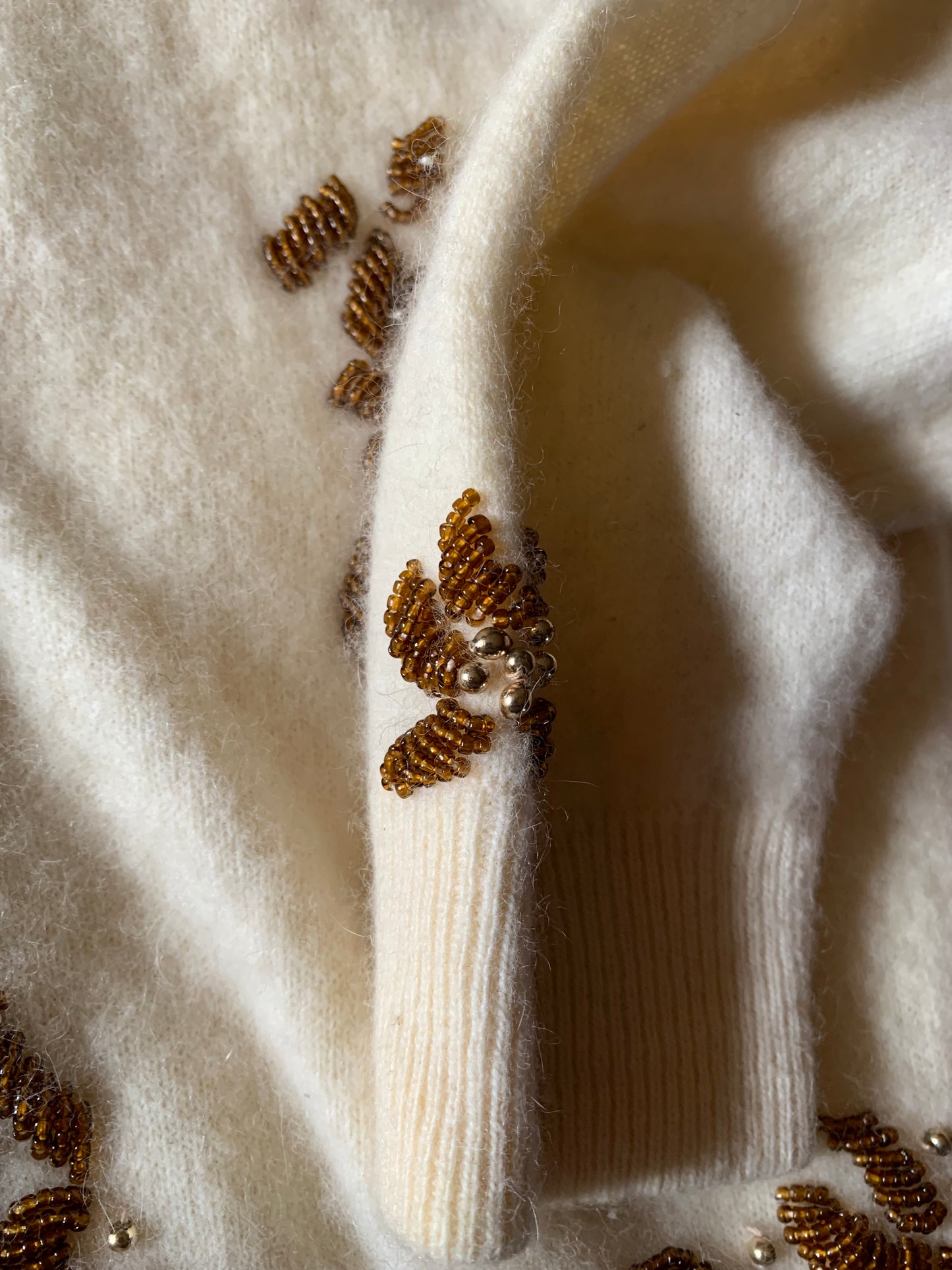 Candlelight Angora/Wool Blend Golden Beaded Sweater circa 1960s