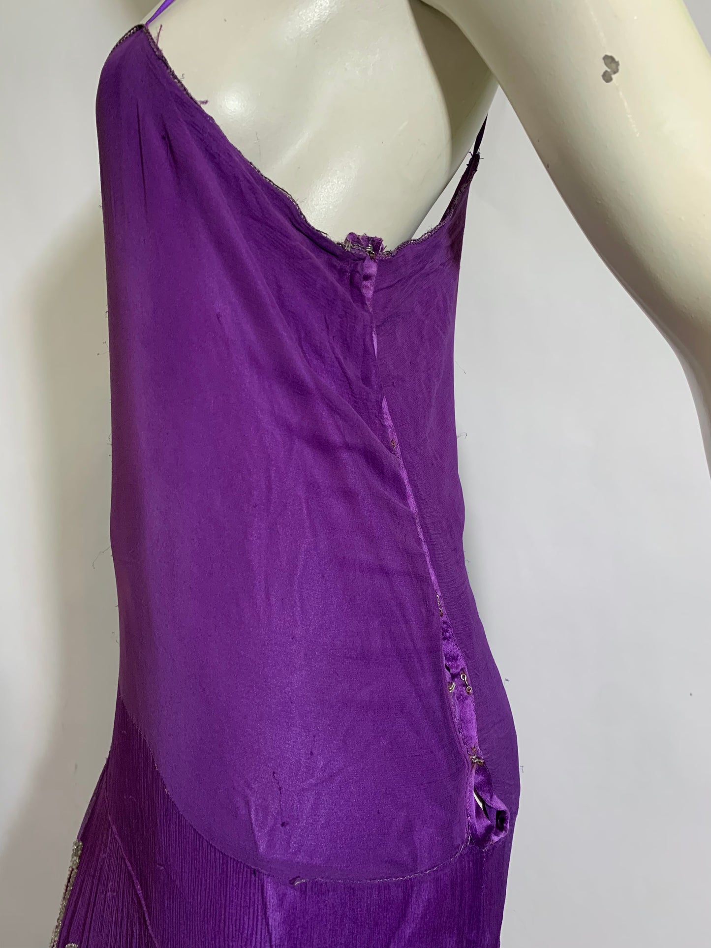 Vivid Violet Two Piece Beaded Silk Chiffon Dress circa 1920s