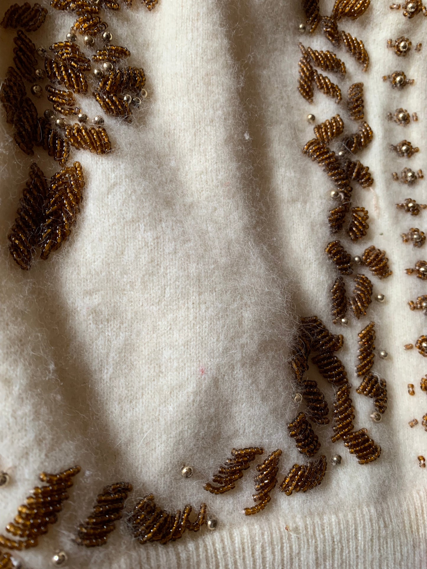 Candlelight Angora/Wool Blend Golden Beaded Sweater circa 1960s