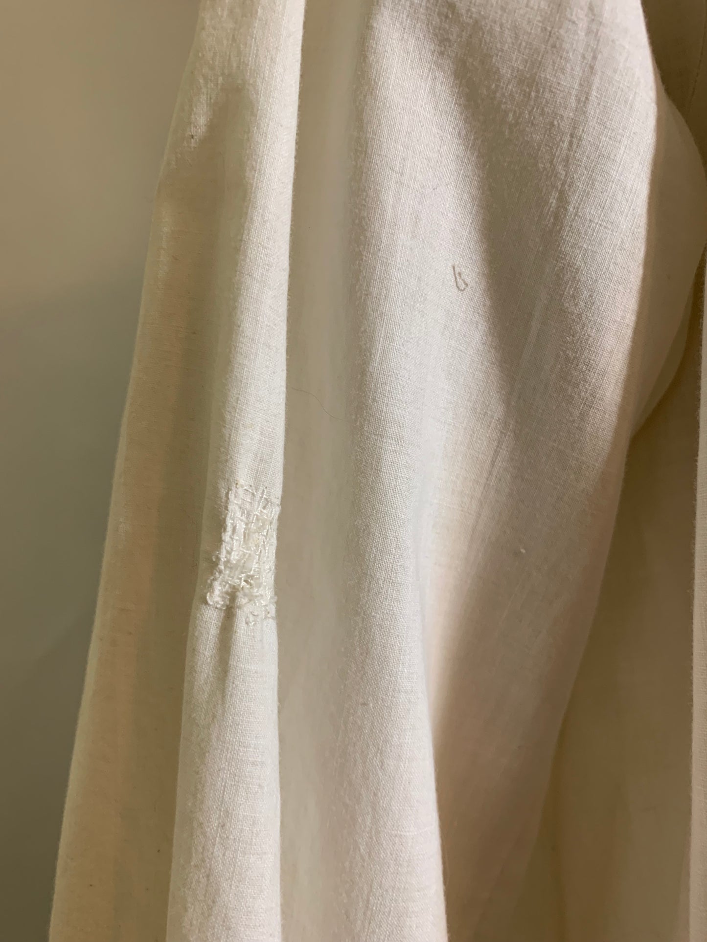 Sweet White Cotton Nightgown with Crocheted Neckline circa 1910s