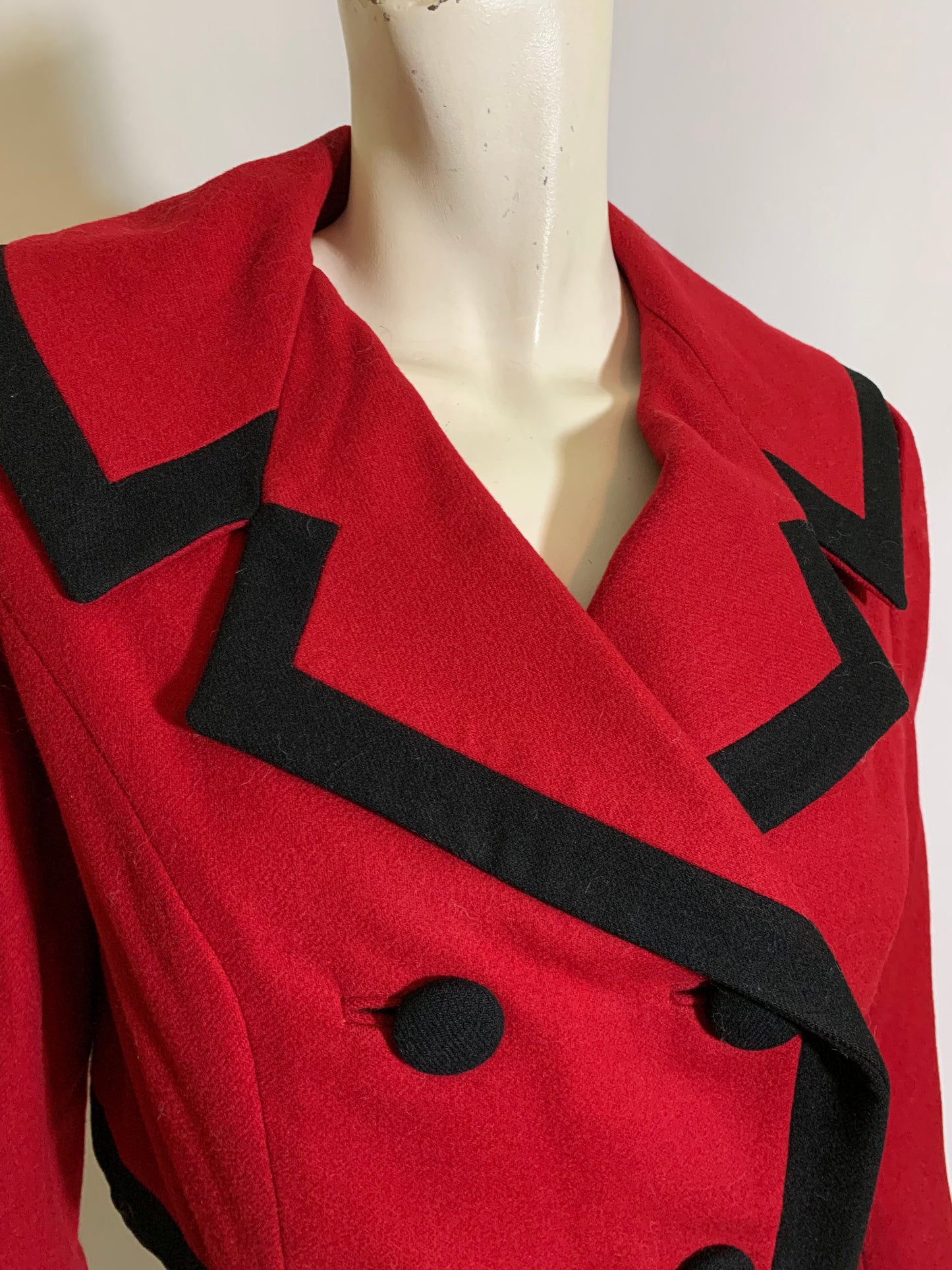 Tin Soldier Red and Black Cropped Wool Jacket circa 1960s