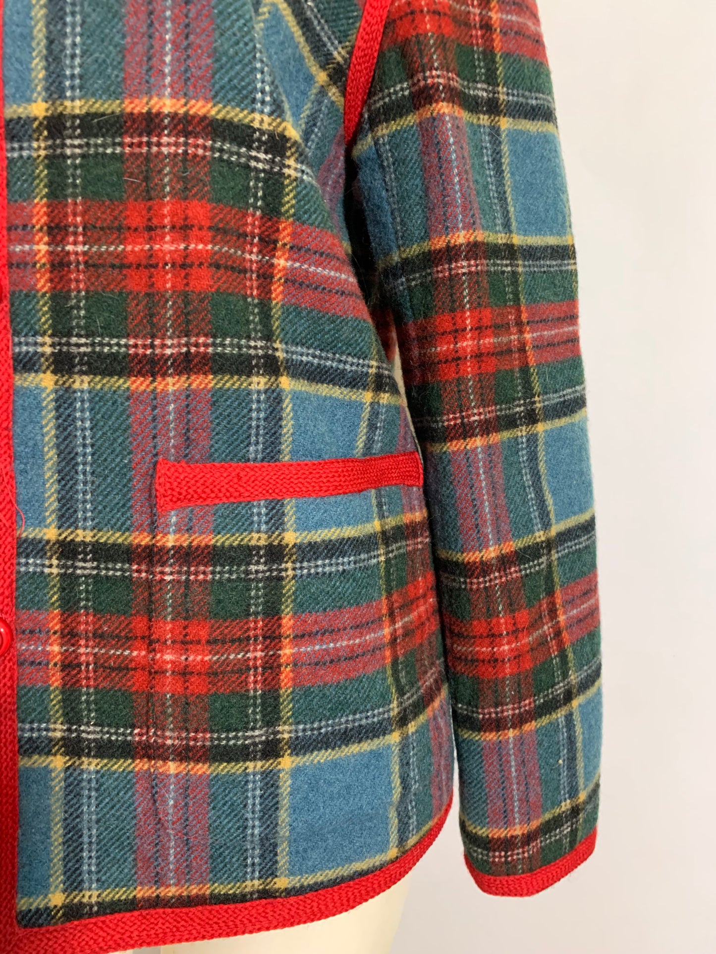 Classic Tartan Plaid Wool Boxy Cut Jacket circa 1960s
