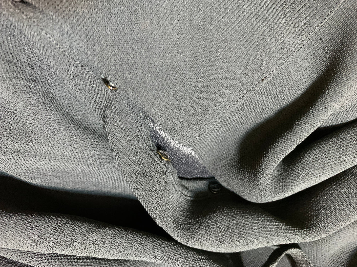 Jet Black Slinky Silk Charmeuse Slip Dress circa 1930s