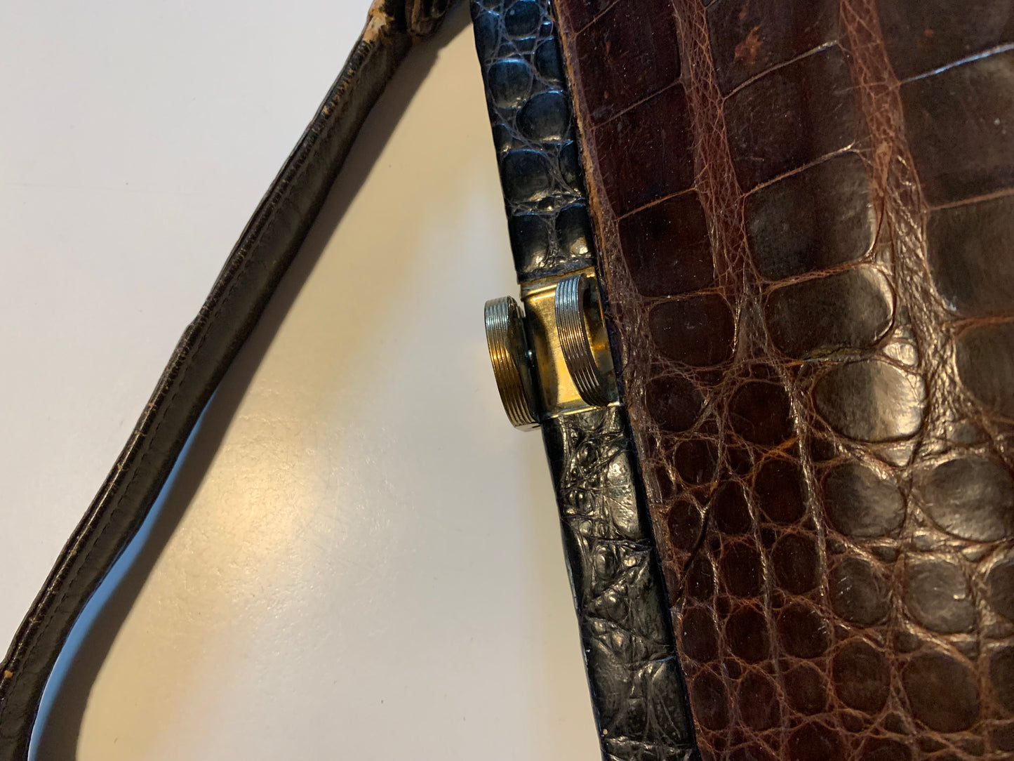 Genuine Alligator Classic Kelly Style Handbag circa 1940s