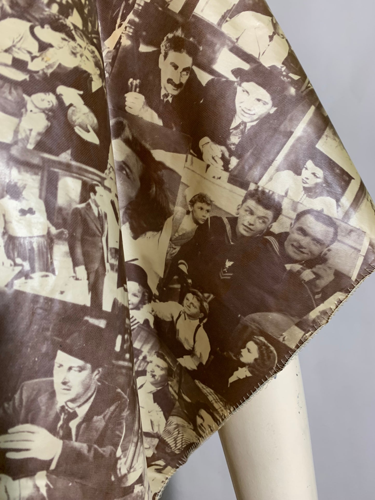 Golden Age of Hollywood Silver Screen Stars Photo Print Vinyl Beauticians Cape circa 1970s