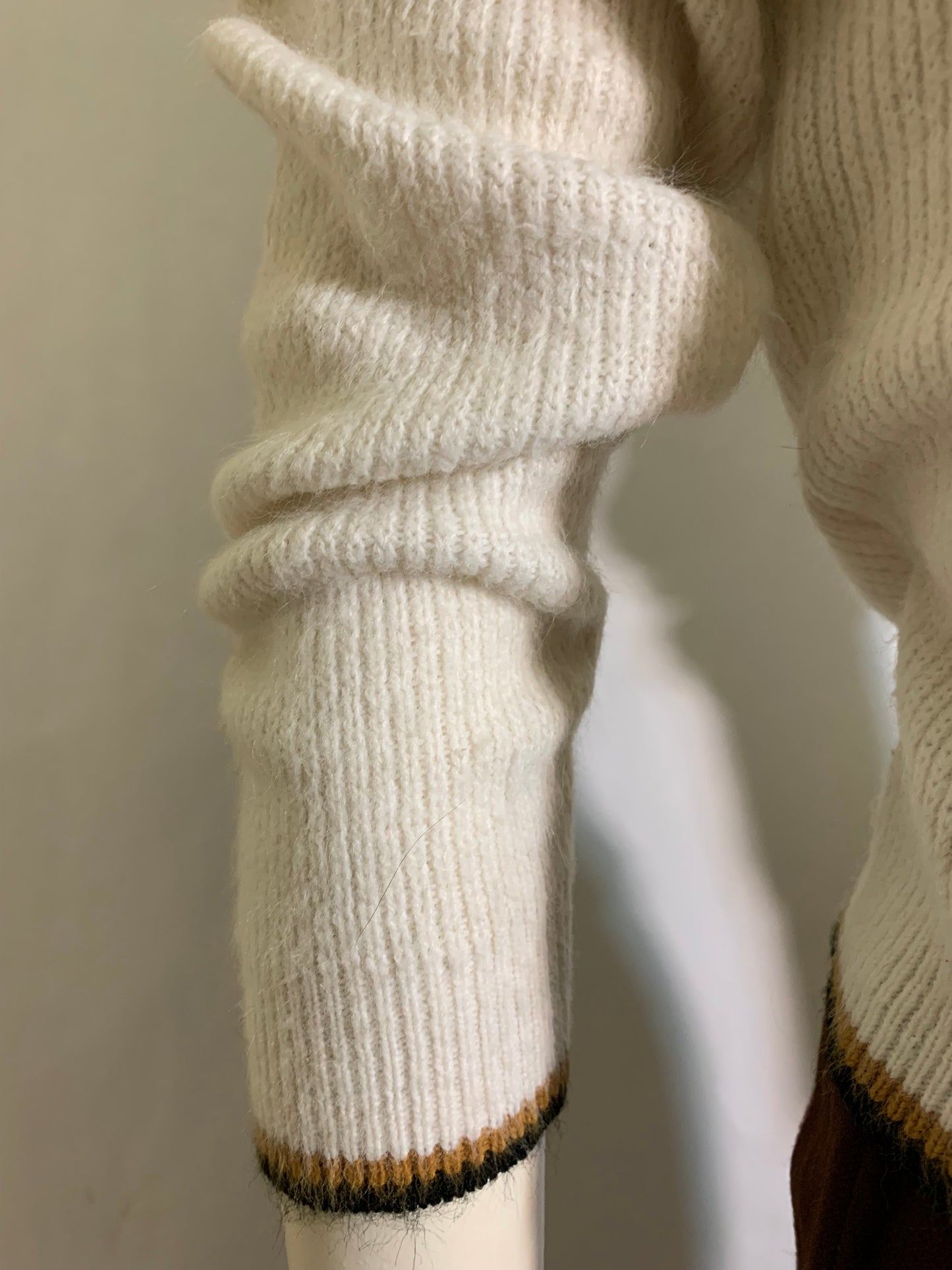 Zip Front Brown and Black Ski Sweater circa 1960s