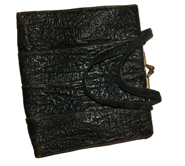 Black Pebbled Leather Handbag circa 1910s