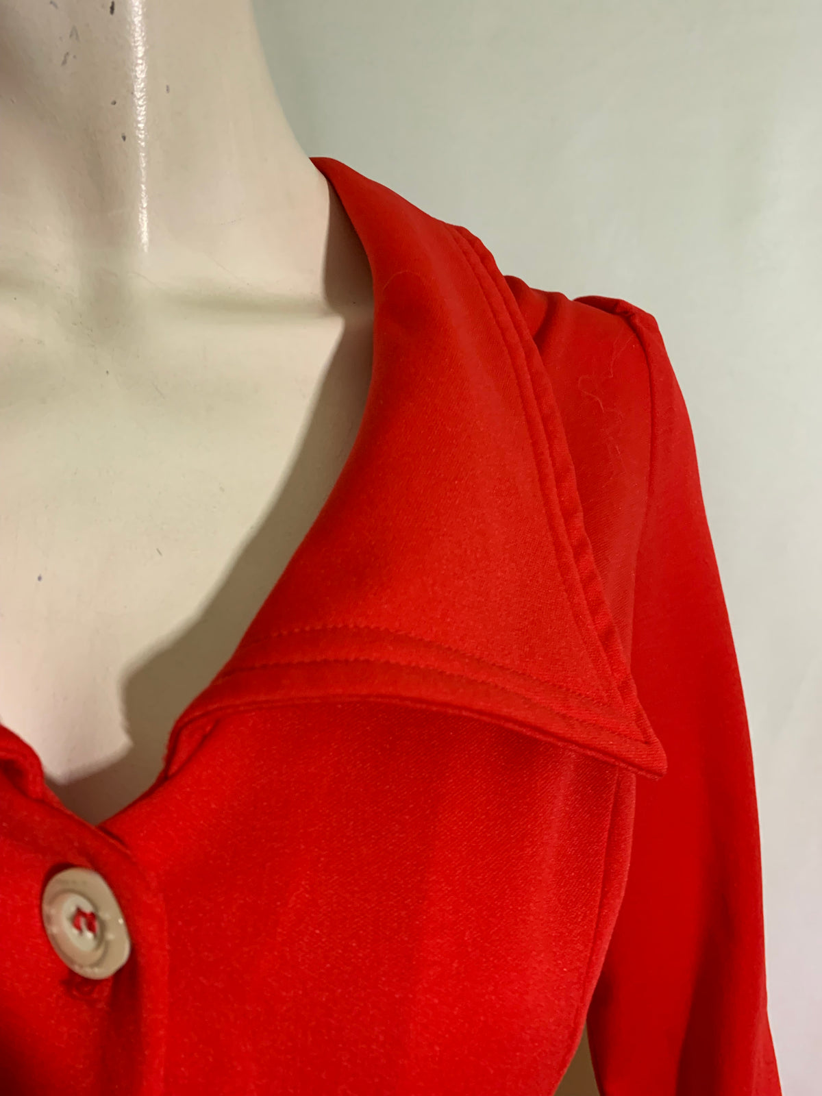 Race Car Red Poly Belted Pantsuit circa 1970s