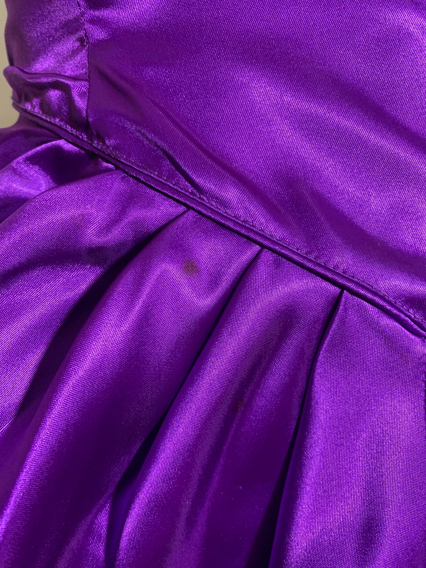 Royal Purple Ruched Hip Cocktail Dress circa 1980s