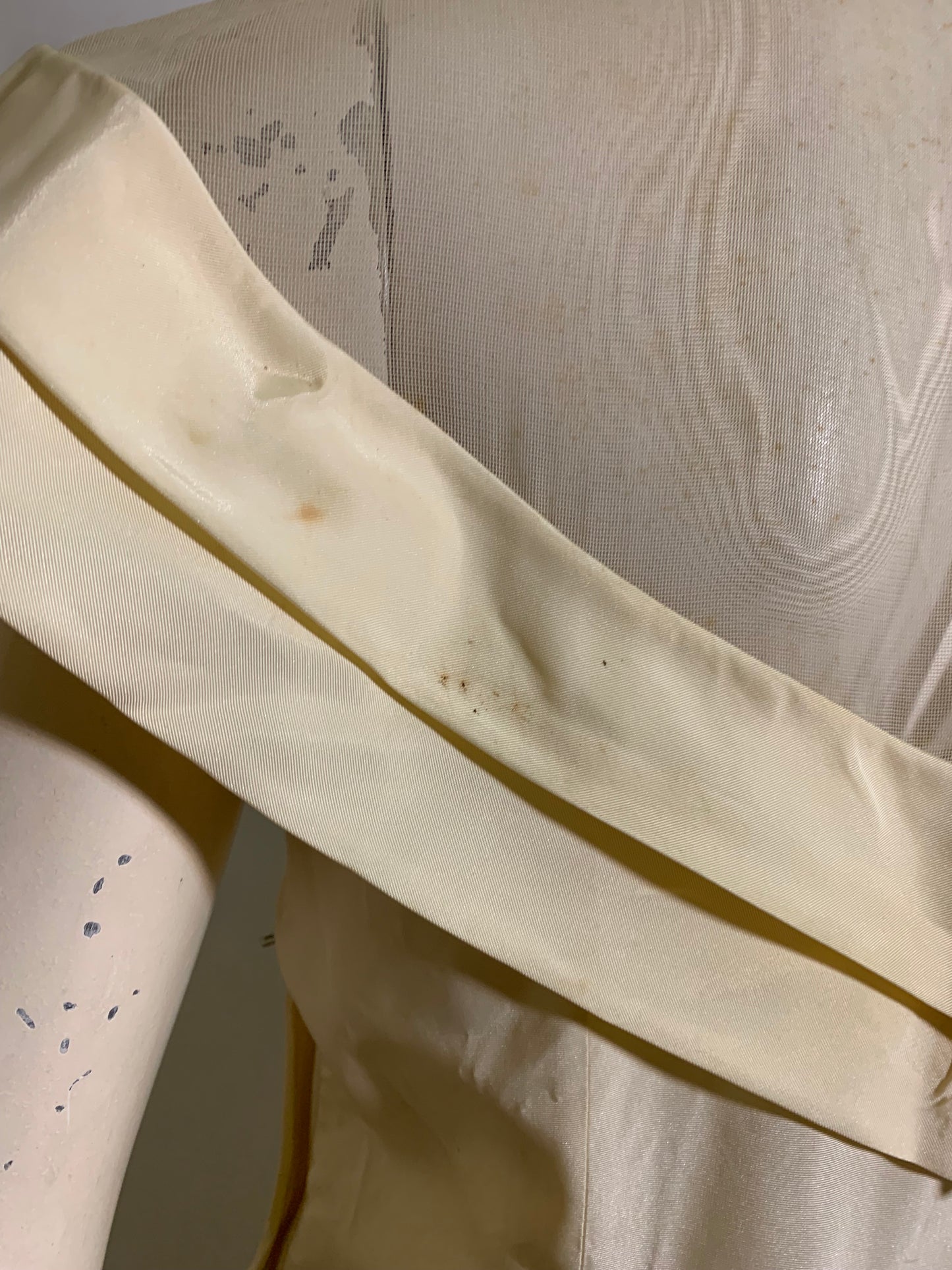 Off White High Neck Wedding Dress circa 1940s as is