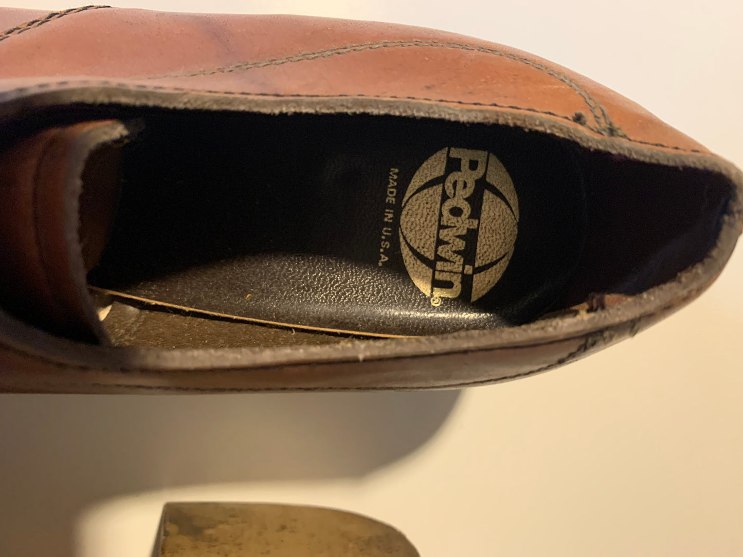 Men's Chunky Heeled Leather Loafer Shoes circa 1970s US 8.5