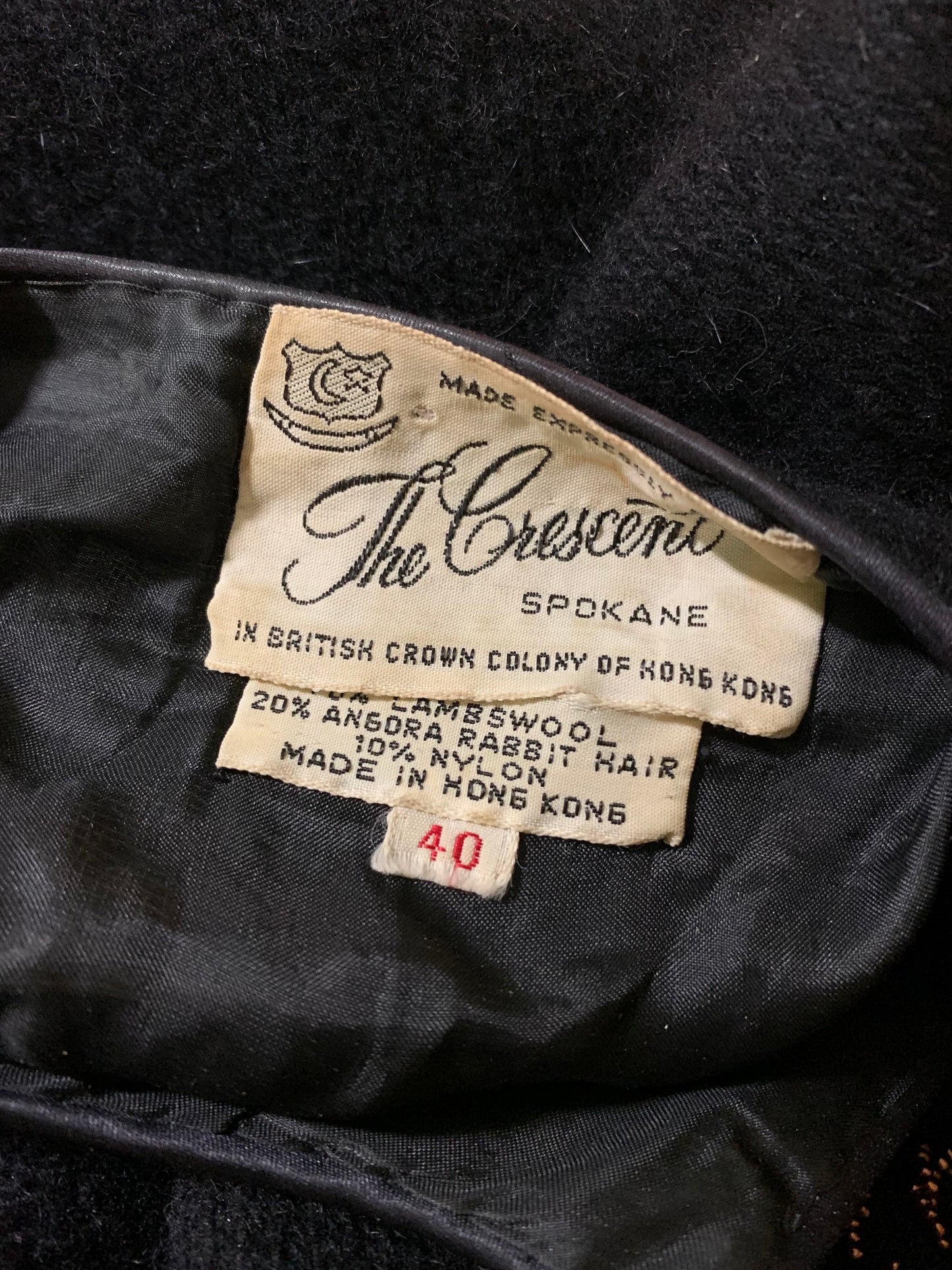 Jet Black Cardigan Sweater with Copper Beaded Flowers circa 1960s