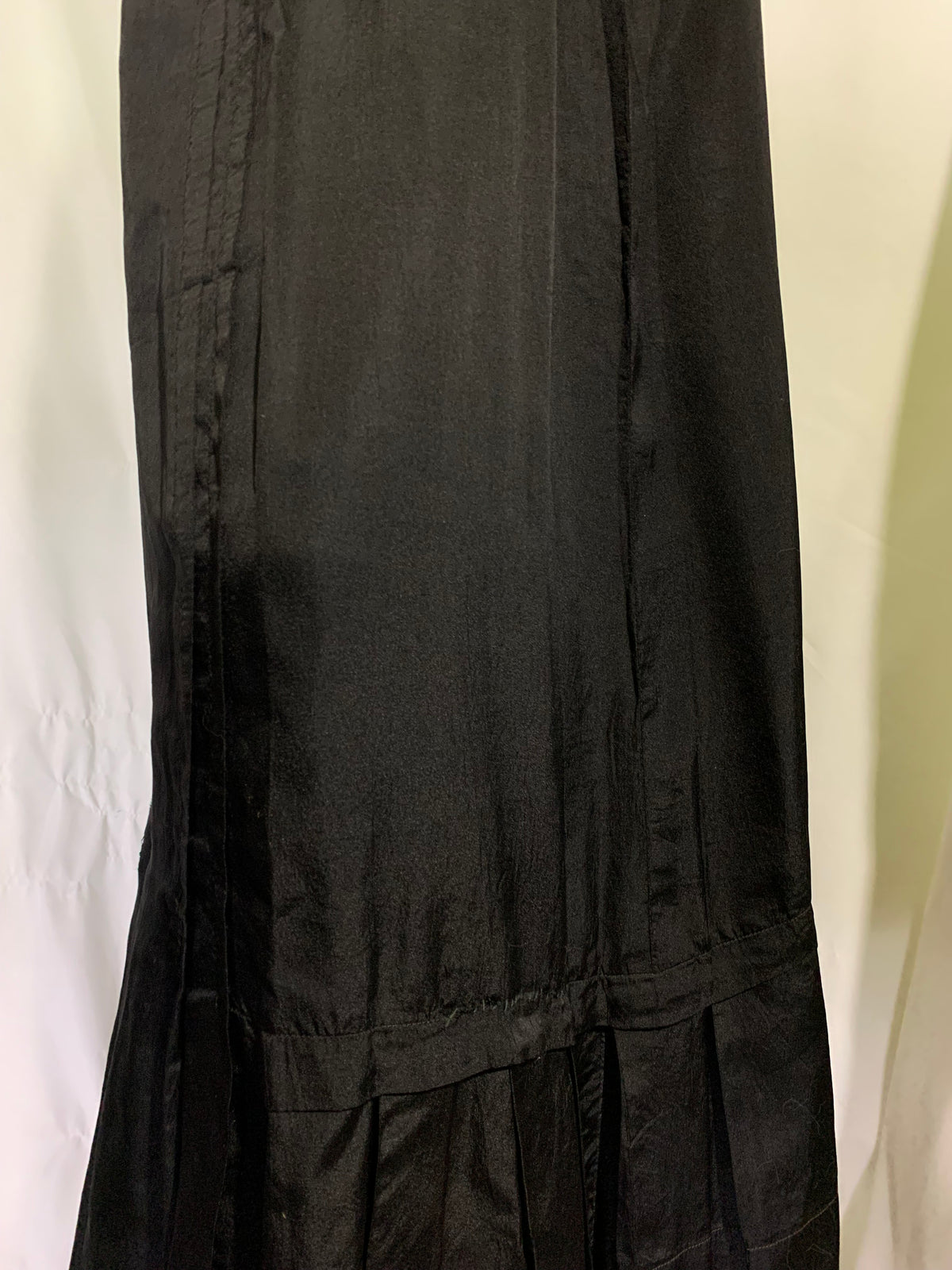 Ebony Silk Pleat Accents Skirt circa 1890s