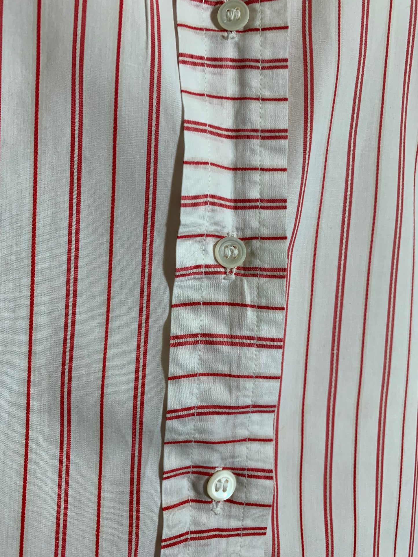 Red and White Striped Cotton Blouse circa 1960s