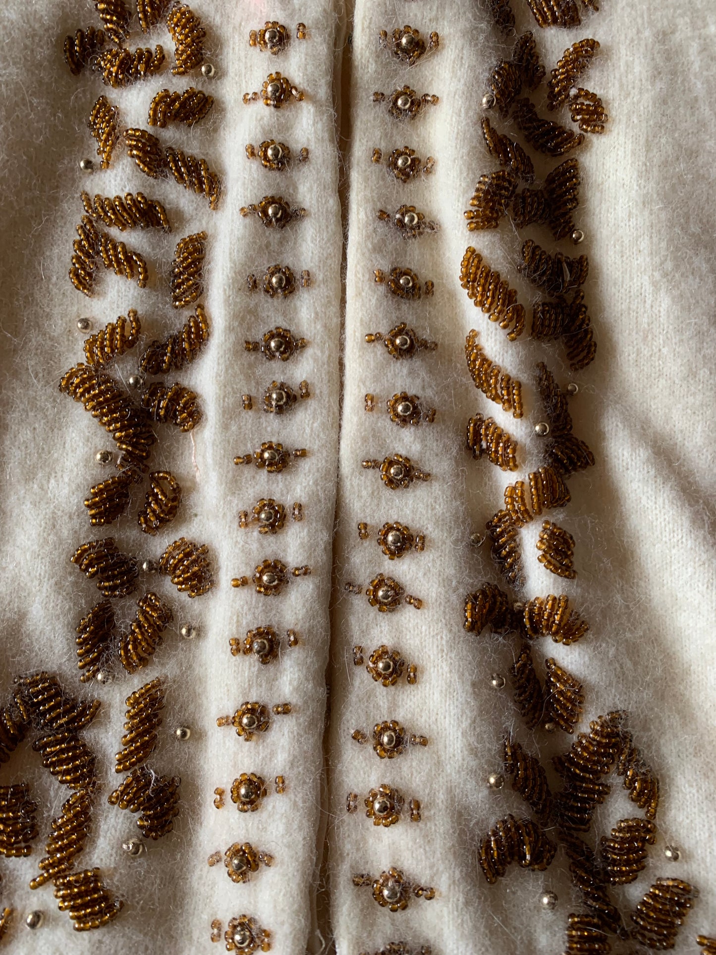 Candlelight Angora/Wool Blend Golden Beaded Sweater circa 1960s