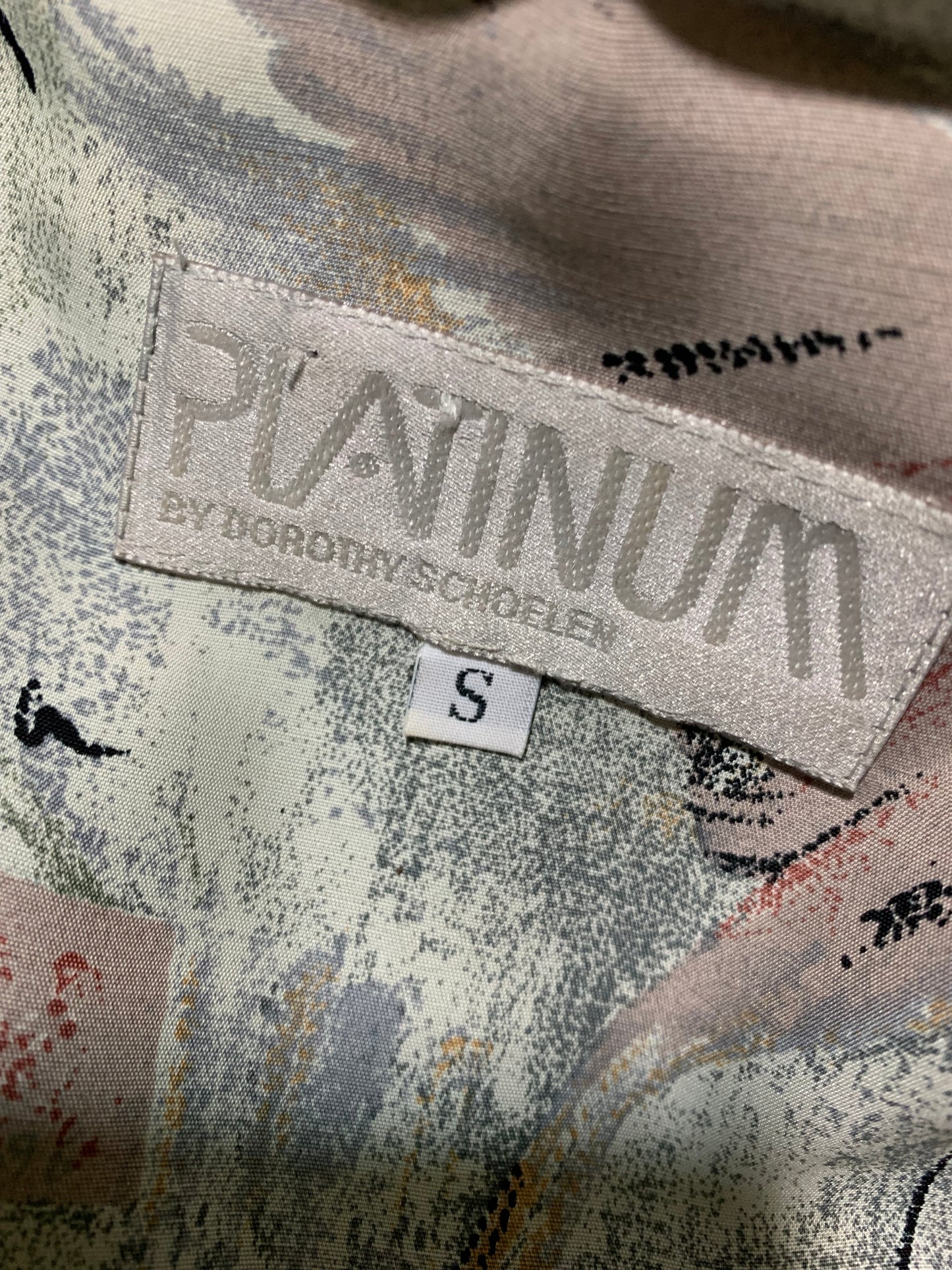 40s Inspired Abstract Art Print Rayon 2 Pc Dress Set circa 1980s