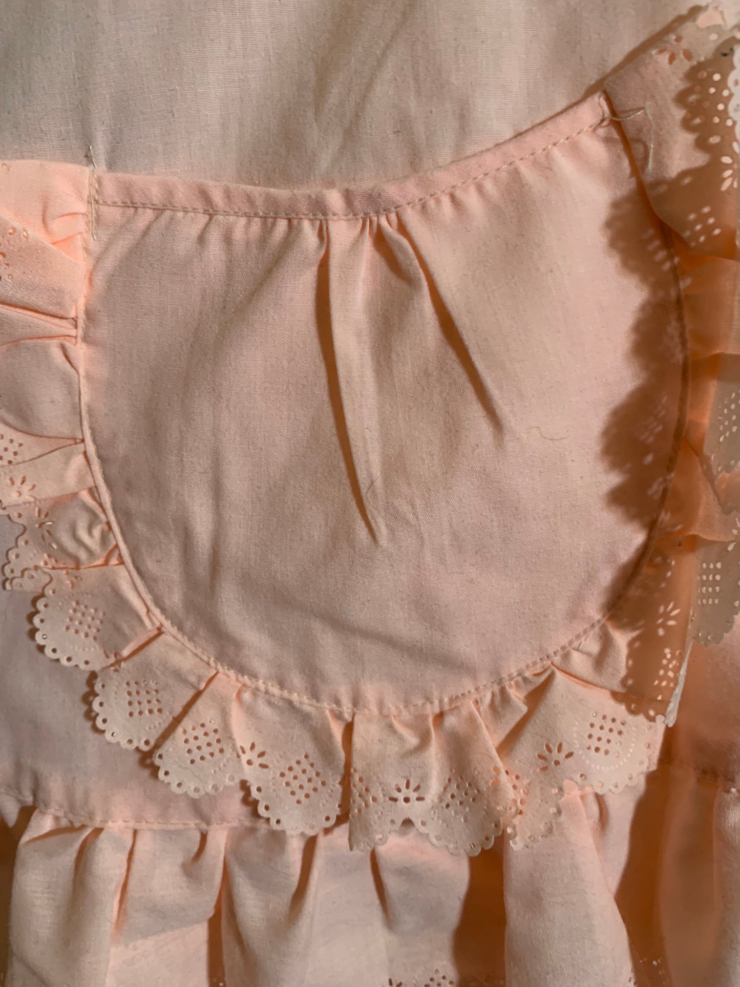 Souvenir Style Bird Embroidered Peach Cotton 1930s Style Pajama Set circa 1980s