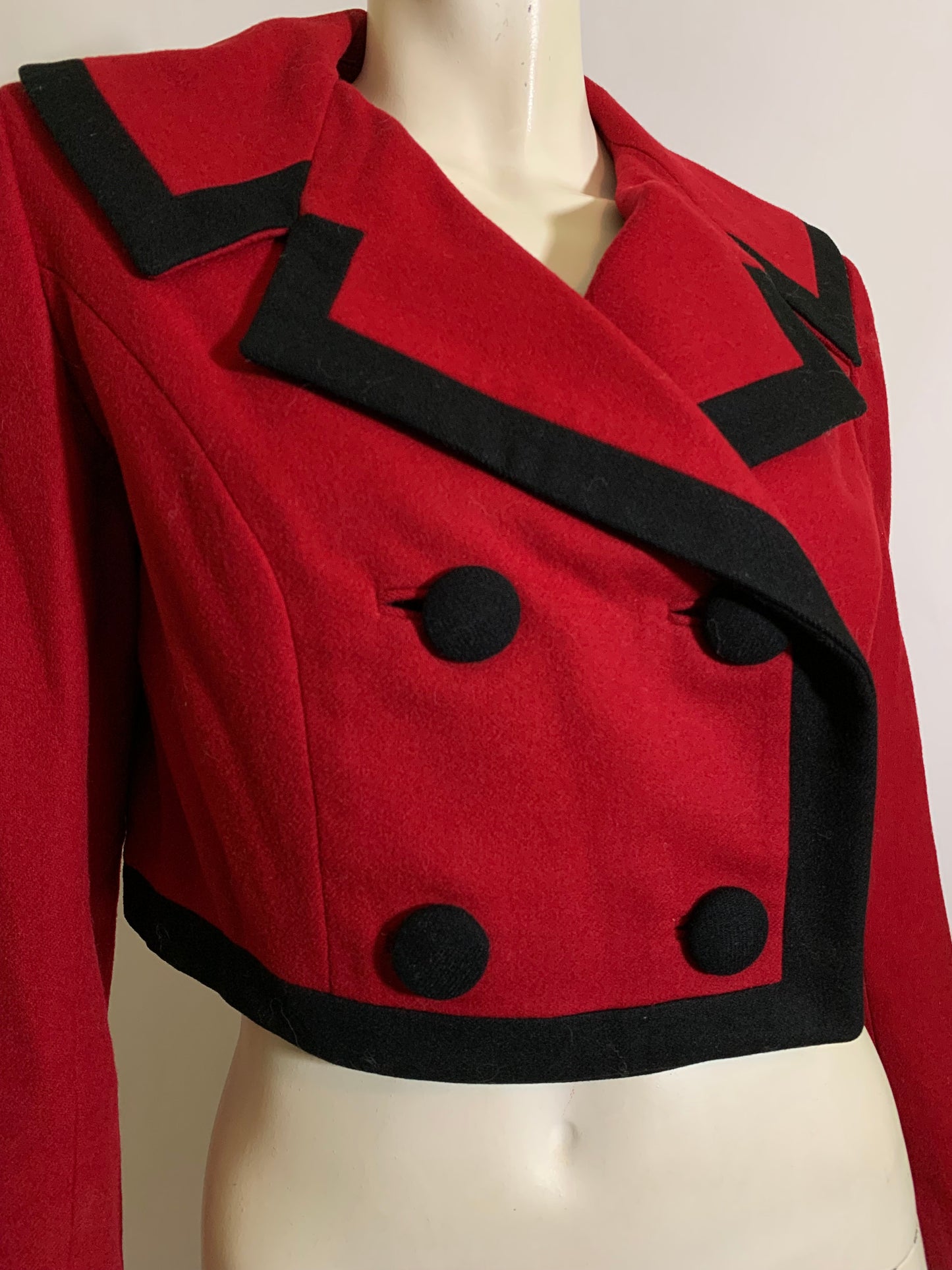 Tin Soldier Red and Black Cropped Wool Jacket circa 1960s