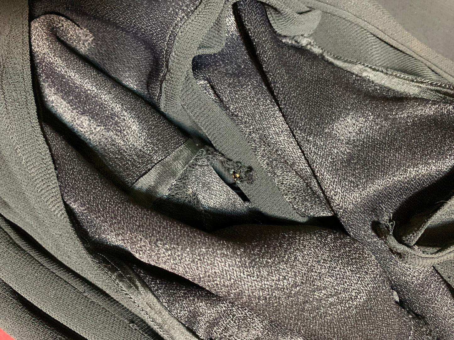 Jet Black Slinky Silk Charmeuse Slip Dress circa 1930s