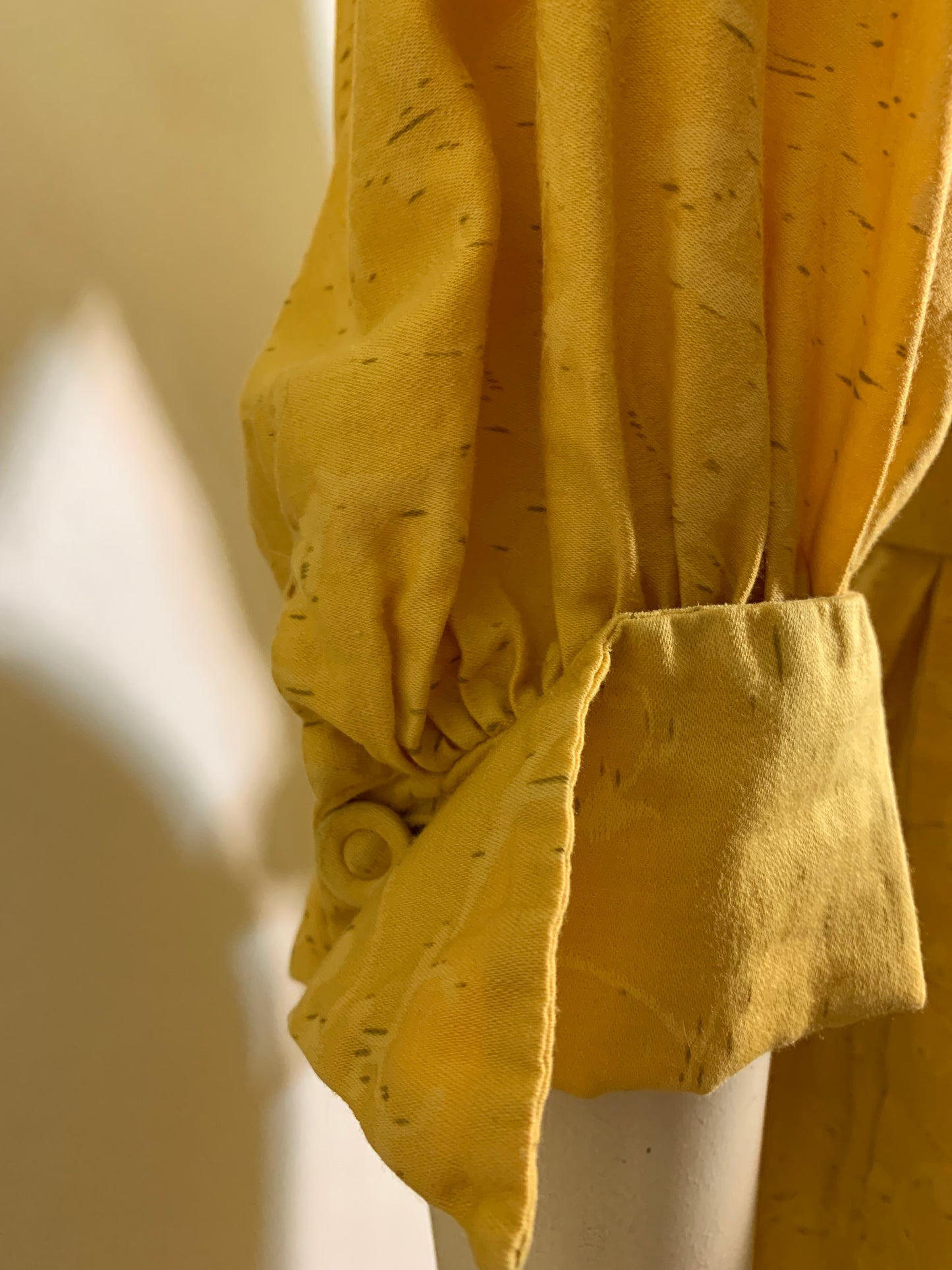 The Yellow Wallpaper Filigree Design Silk Shirtwaist Dress circa 1960s