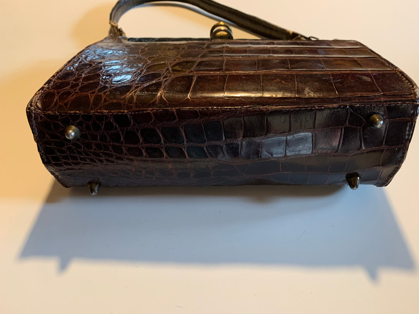 Genuine Alligator Classic Kelly Style Handbag circa 1940s