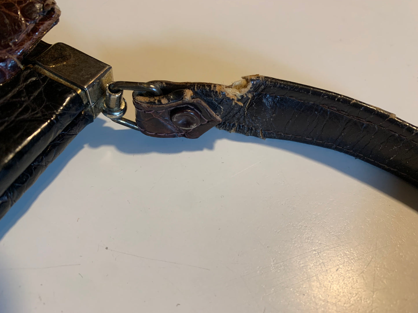 Genuine Alligator Classic Kelly Style Handbag circa 1940s