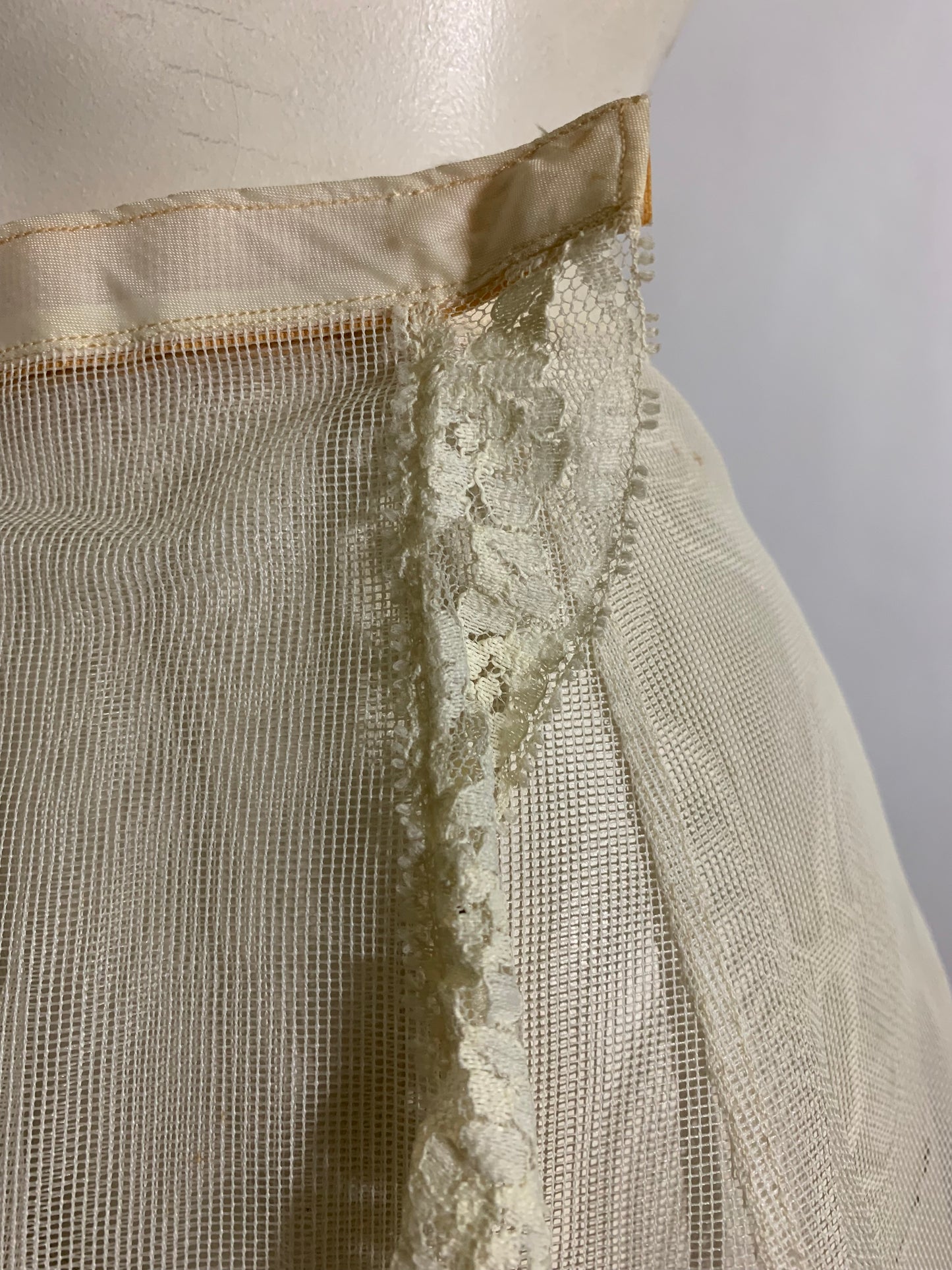 Mesh and Lace Wrap Around Half Slip Adjustable Velcro Closure circa 1960s