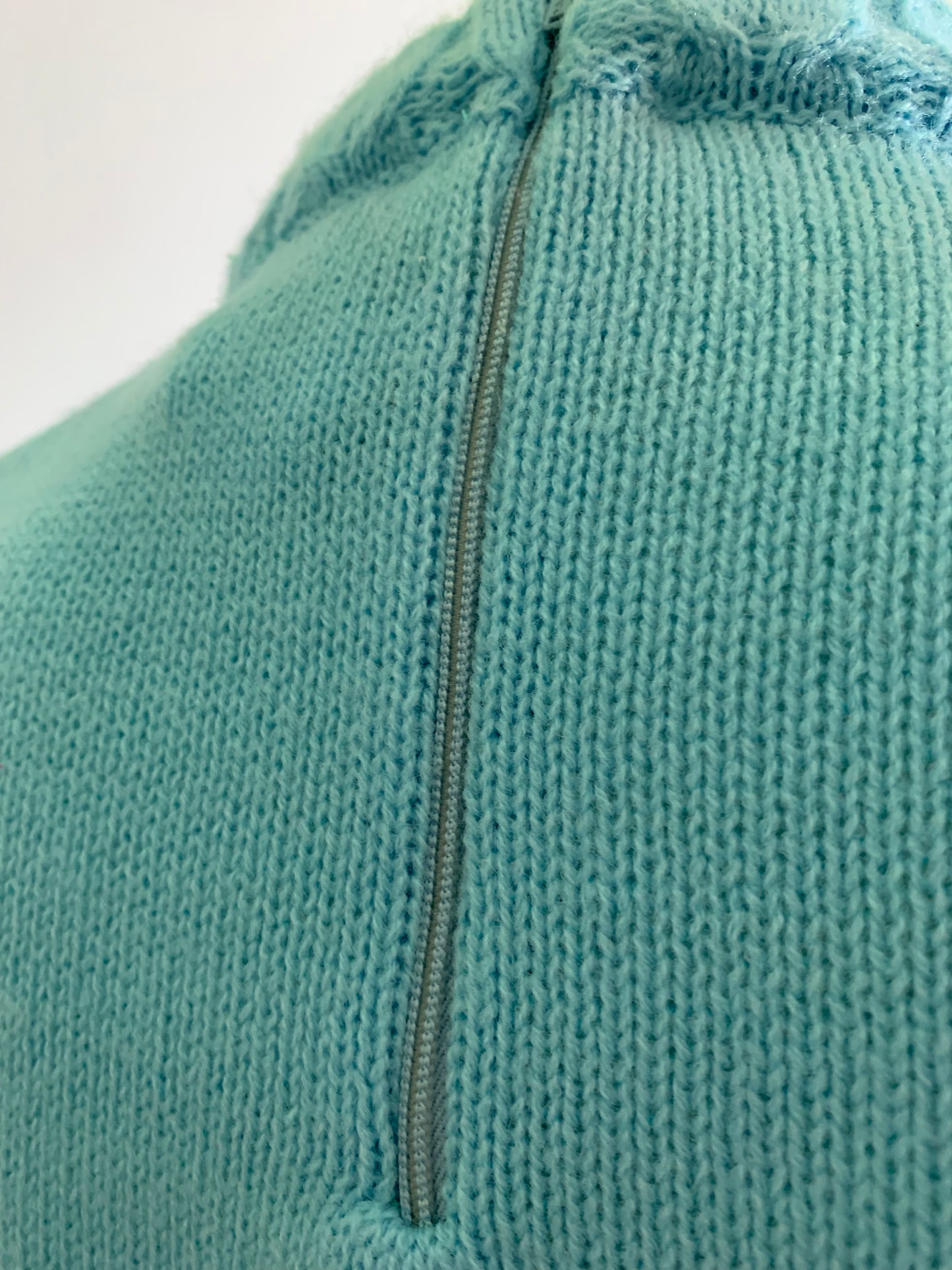 Baby Blue Cable Knit Long Sleeved Sweater circa 1960s