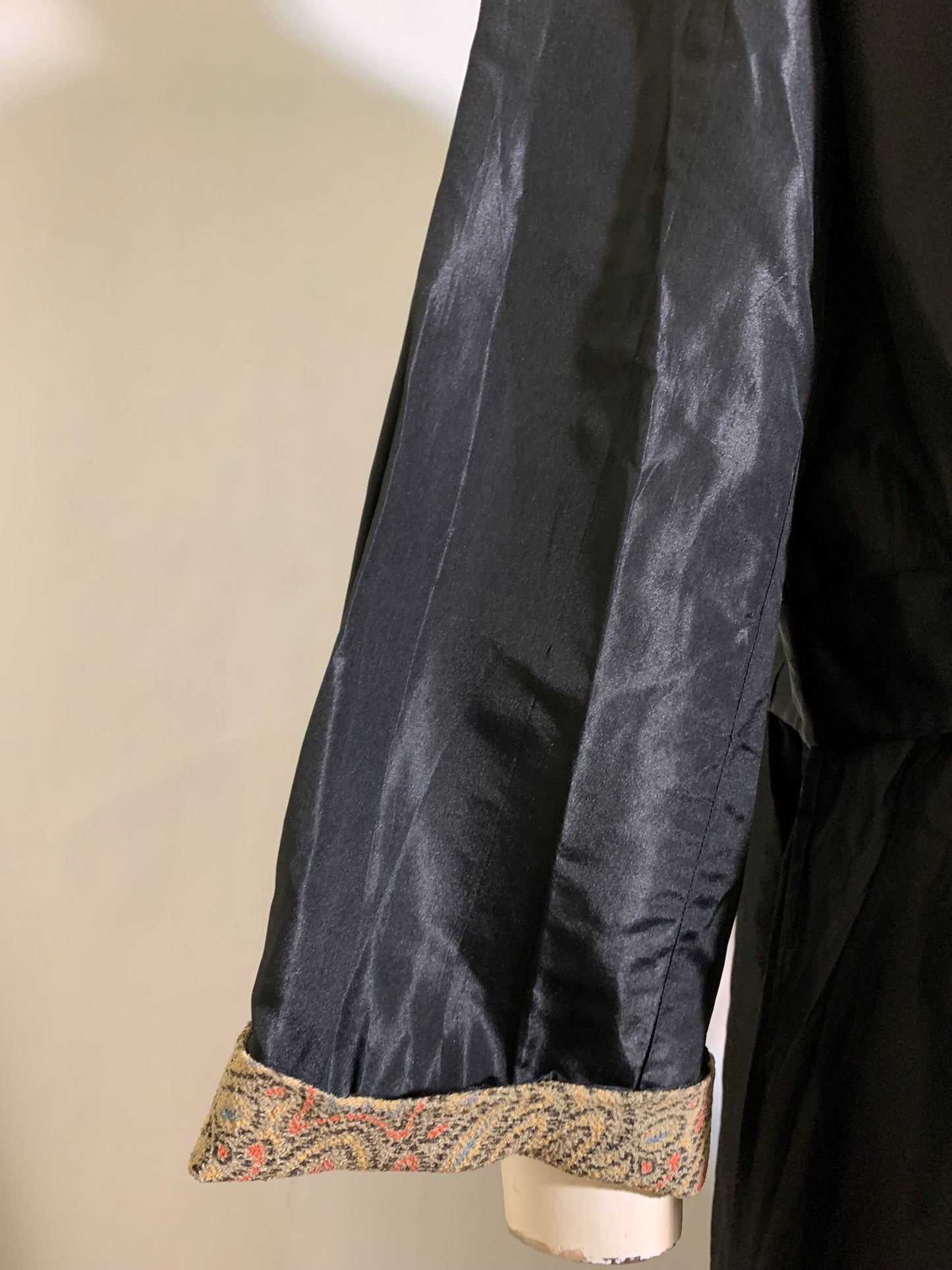 Black Weighted Silk Dress with Arts and Crafts Details circa 1910s