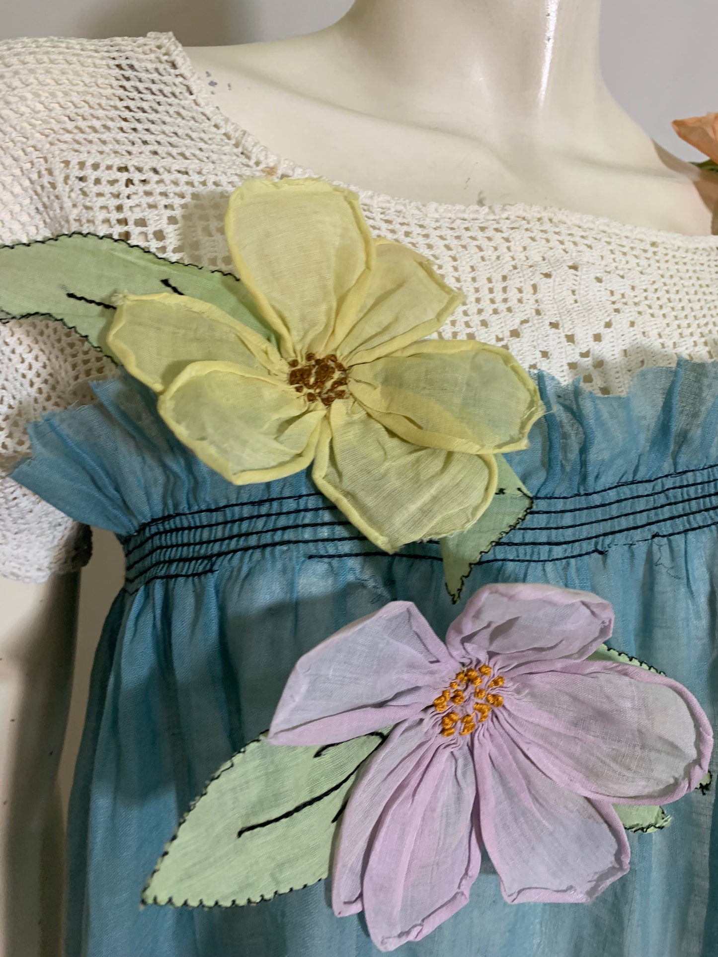 Babyface- the Reimagined Edwardian and 1920s Textile Mix Babydoll Top