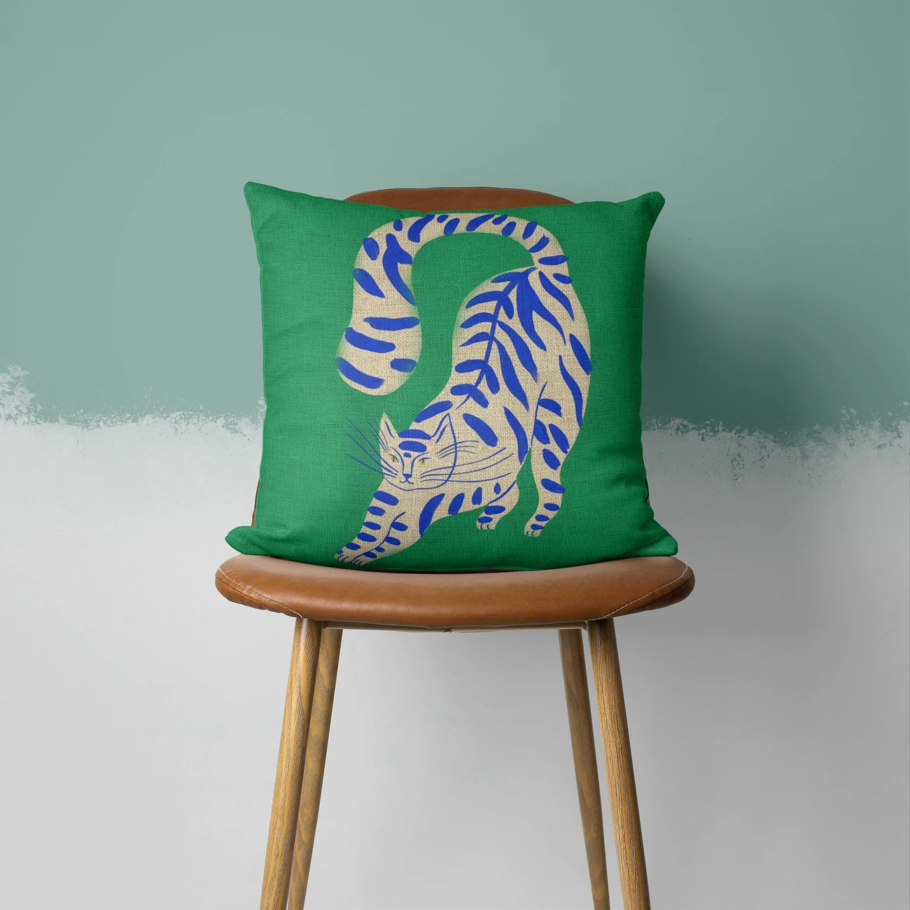 Stretch- the Stretching Kitty Cat Print Pillow Covers 4 Colors