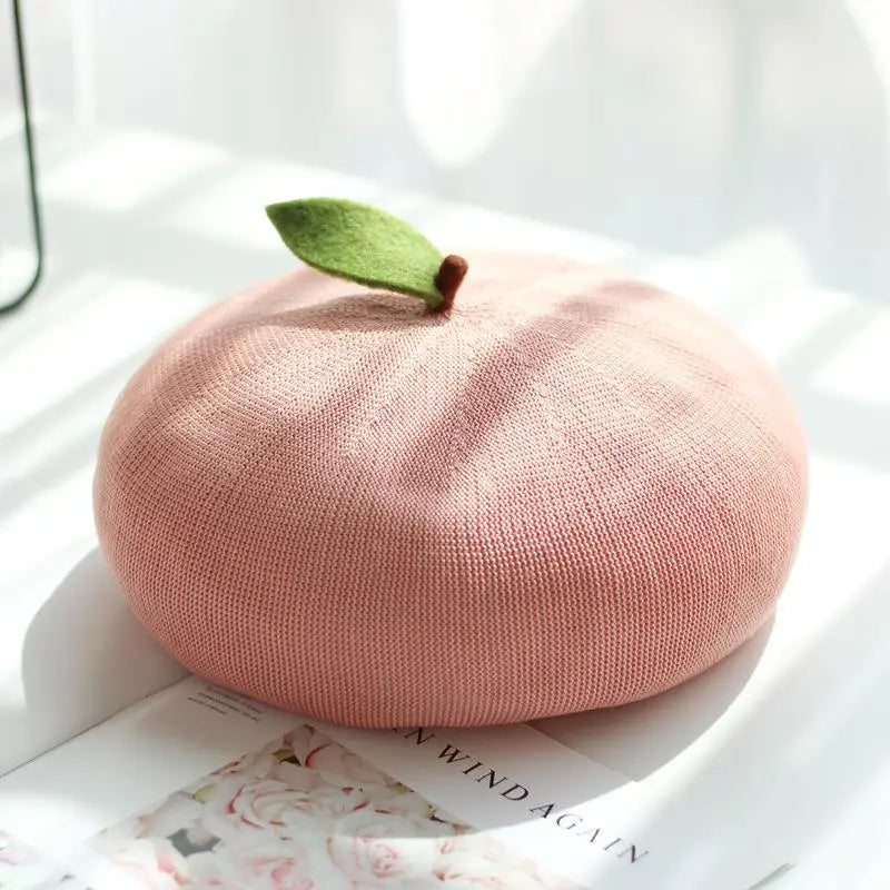 Orchard- the Fruit Shaped Leaf Topped Beret 2 Styles 5 Colors