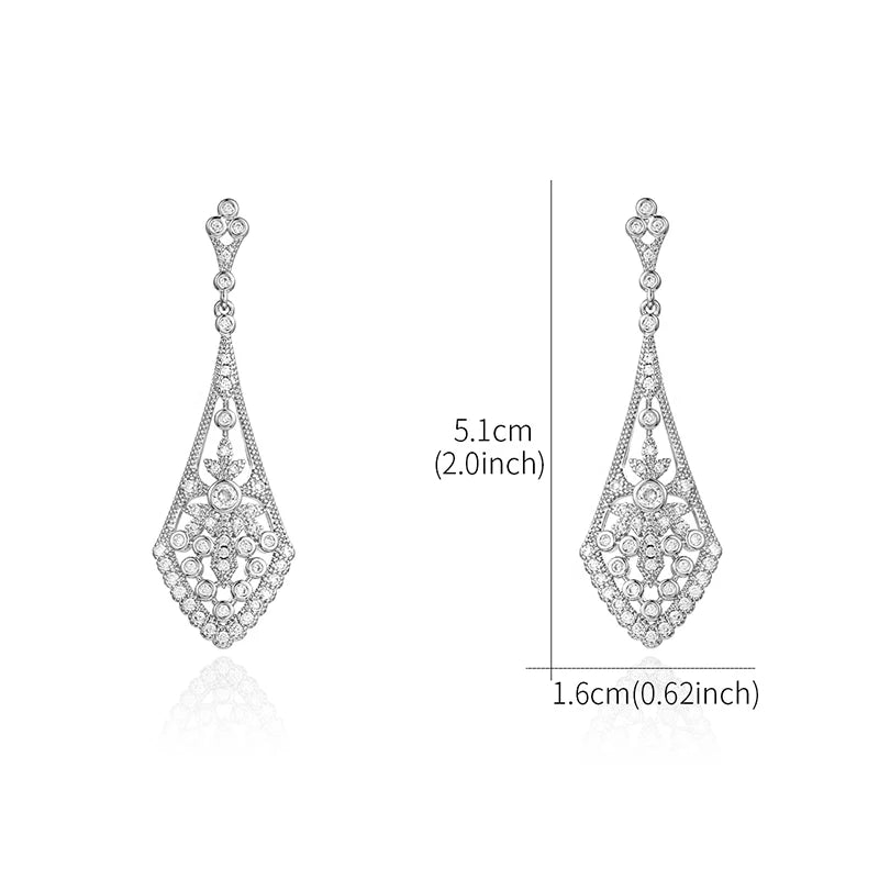 Danforth- the Crystal Filigree Dangle Earrings 2 Colors